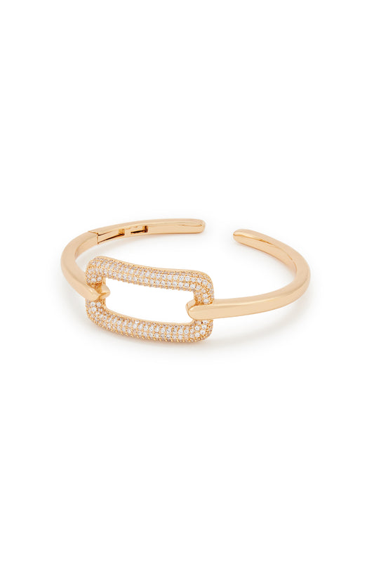 MELUSINA BIJOUX Rigid Gold Bracelet with Zircons