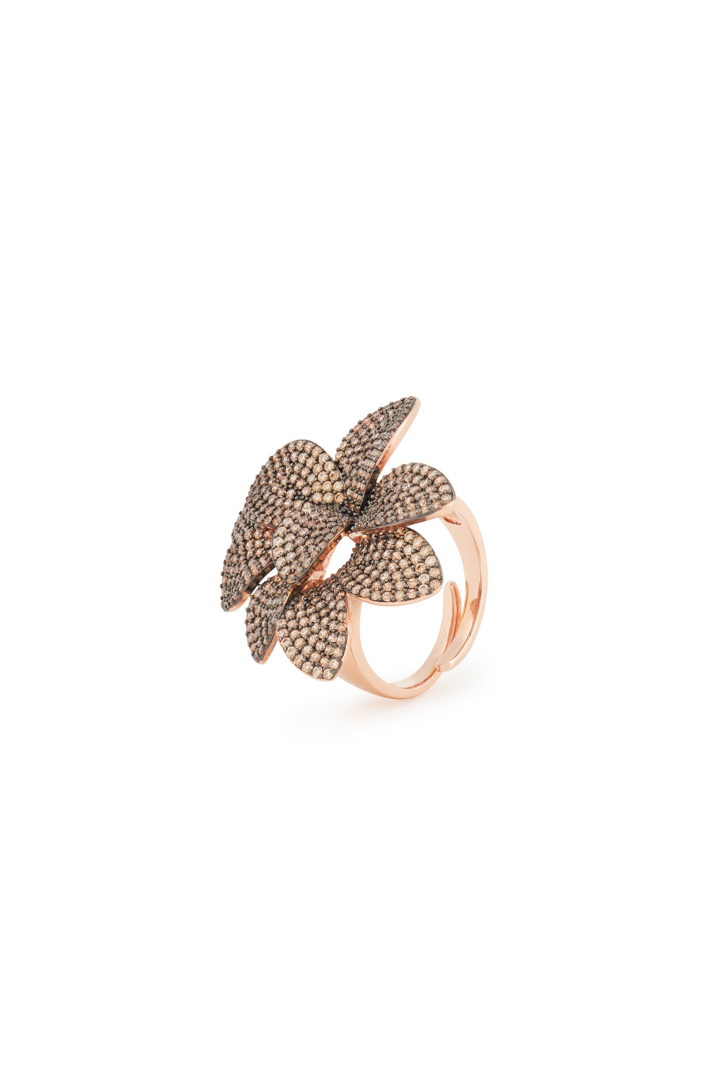 MELUSINA BIJOUX Anello Fiore Champagne