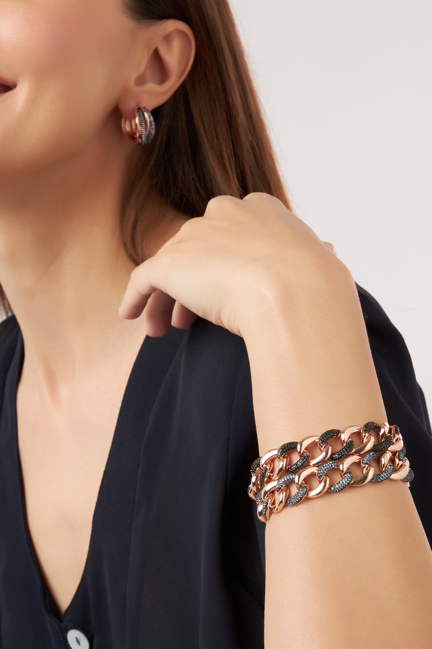 MELUSINA BIJOUX Orecchini a Filo Intrecciato Jeans