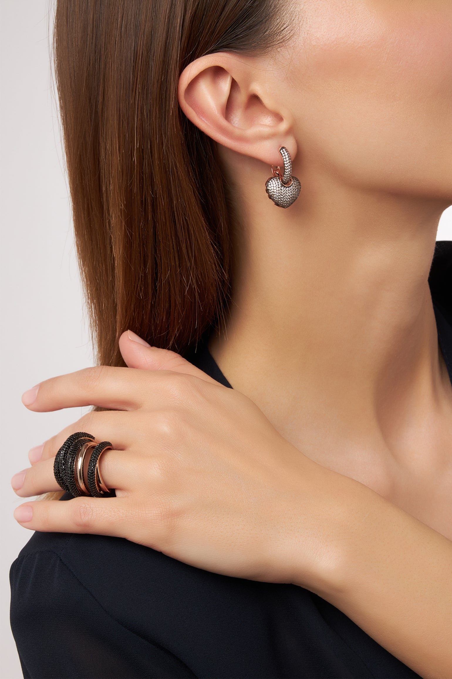 MELUSINA BIJOUX Black Braided Wire Ring