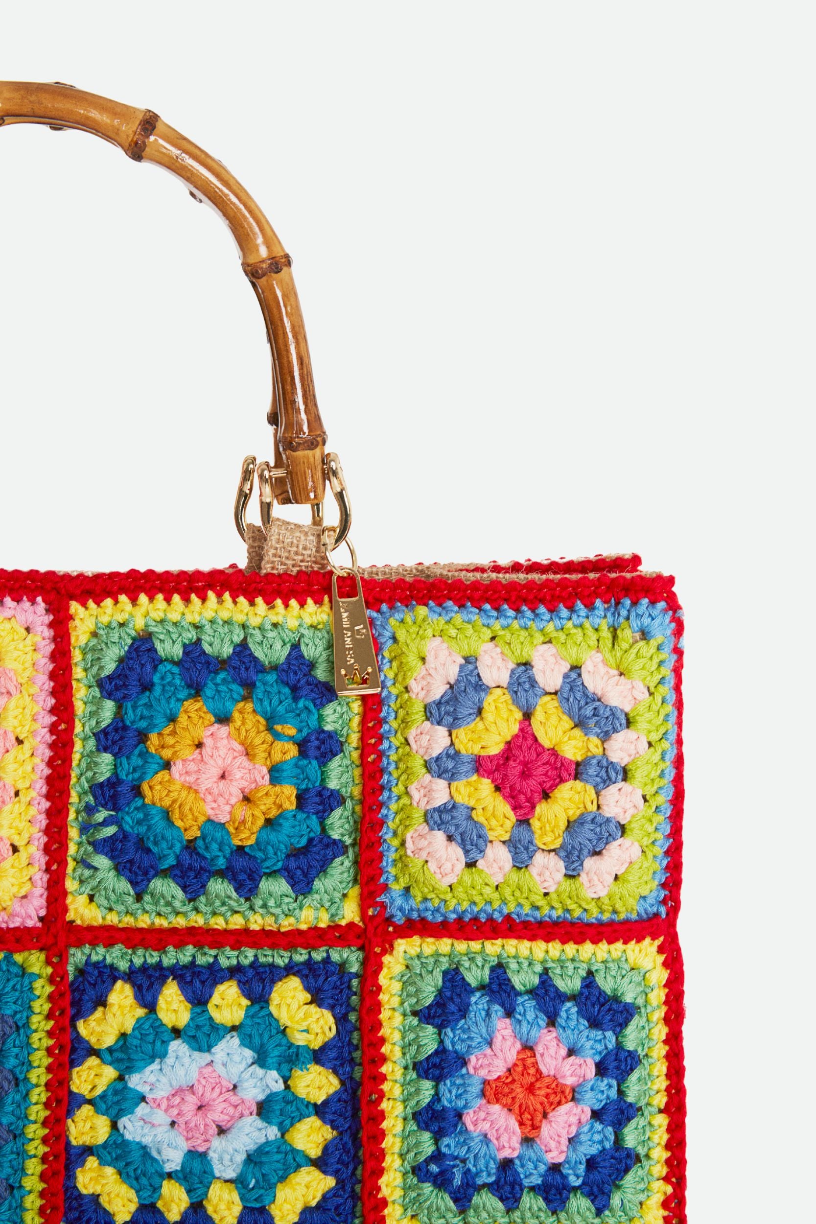 La Milanesa Borsa Crochet Rossa Media