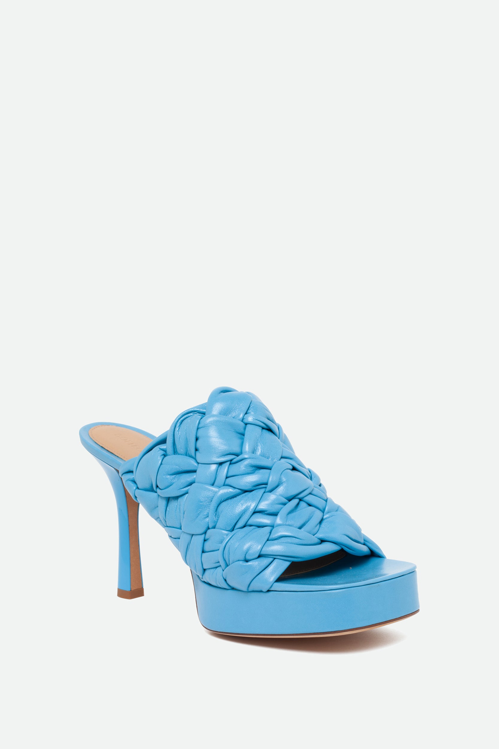 Bottega Veneta Sky Blue Heel Sabot