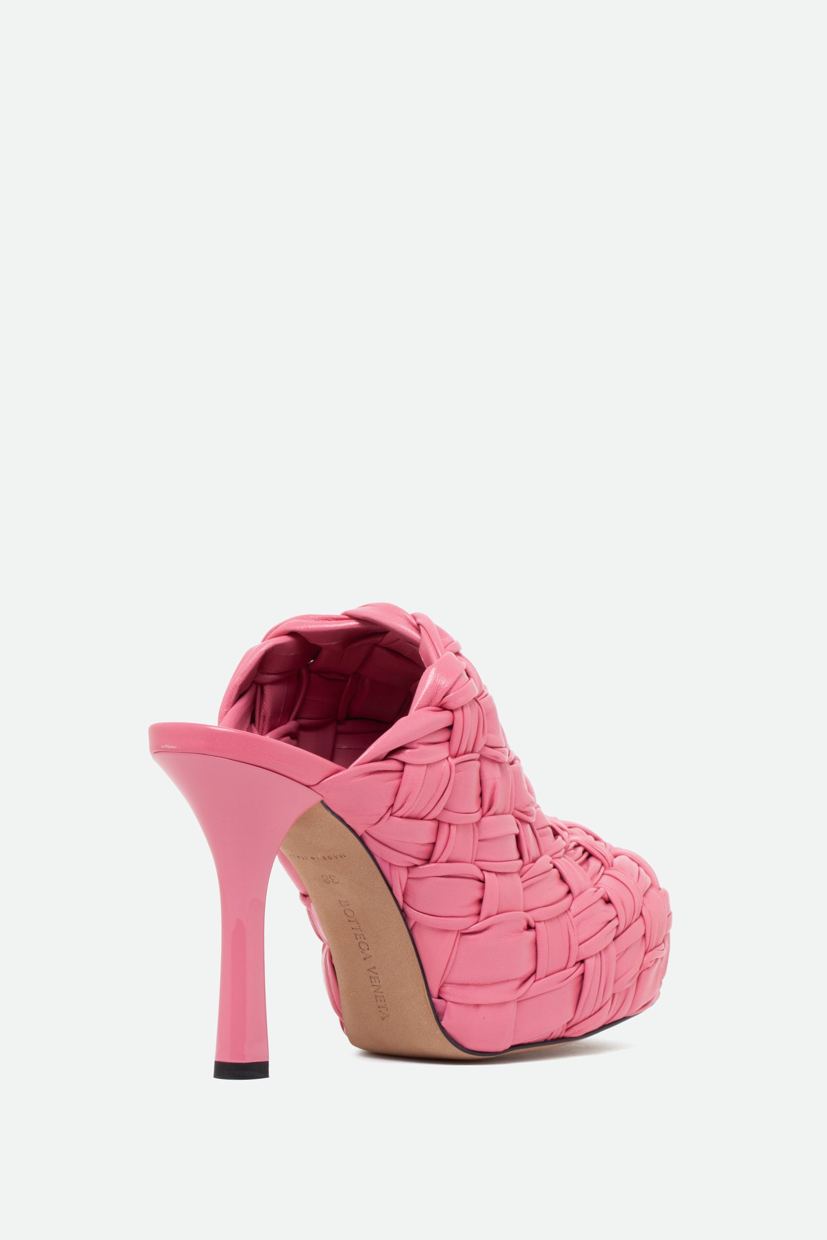 Bottega Veneta Pink Heel Sabot
