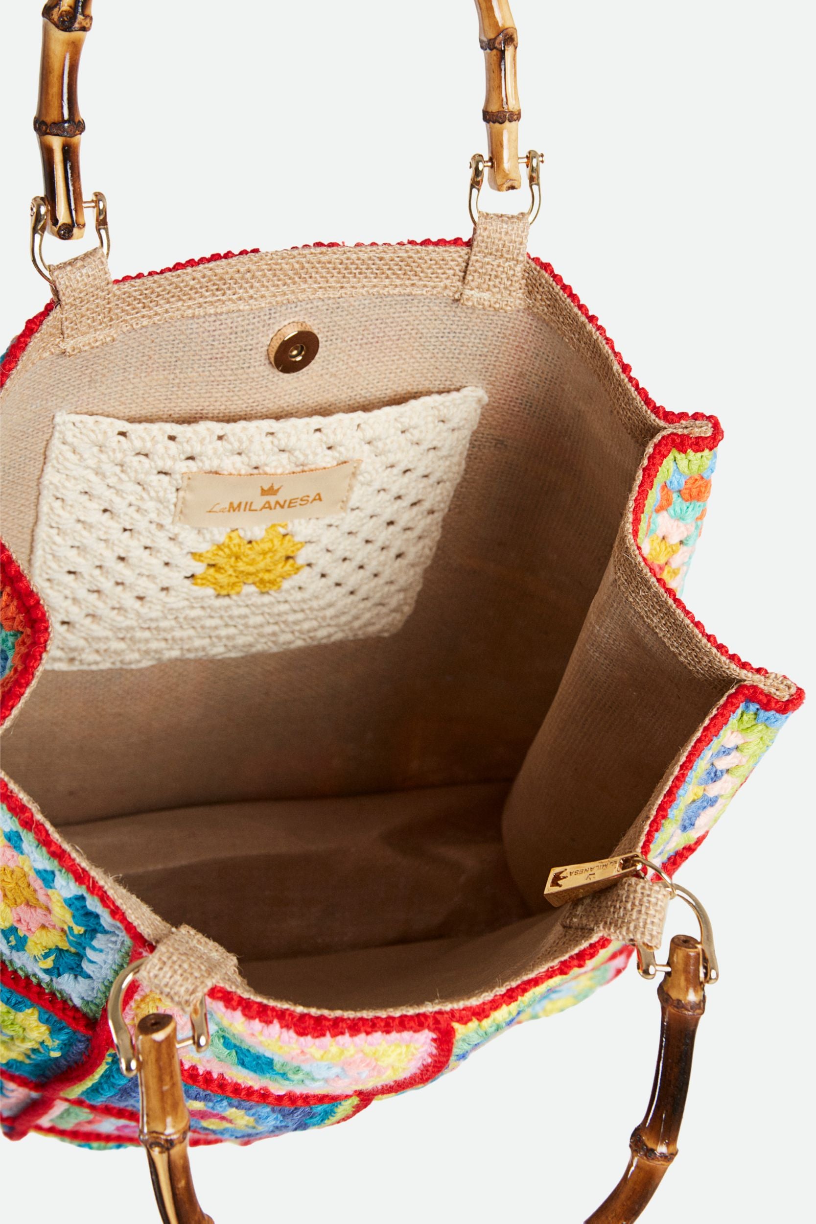 La Milanesa Borsa Crochet Rossa Media