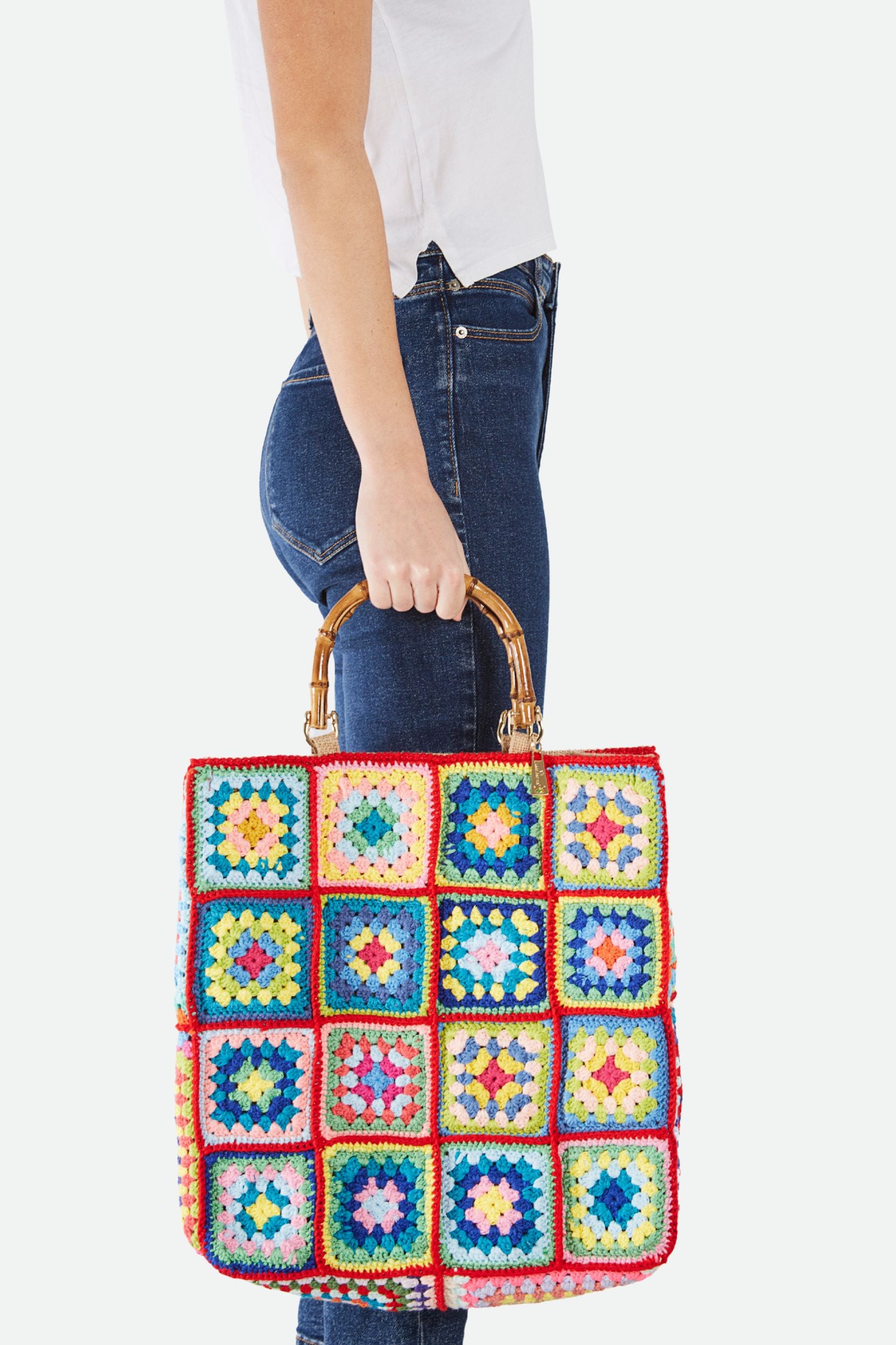 La Milanesa Borsa Crochet Rossa Media