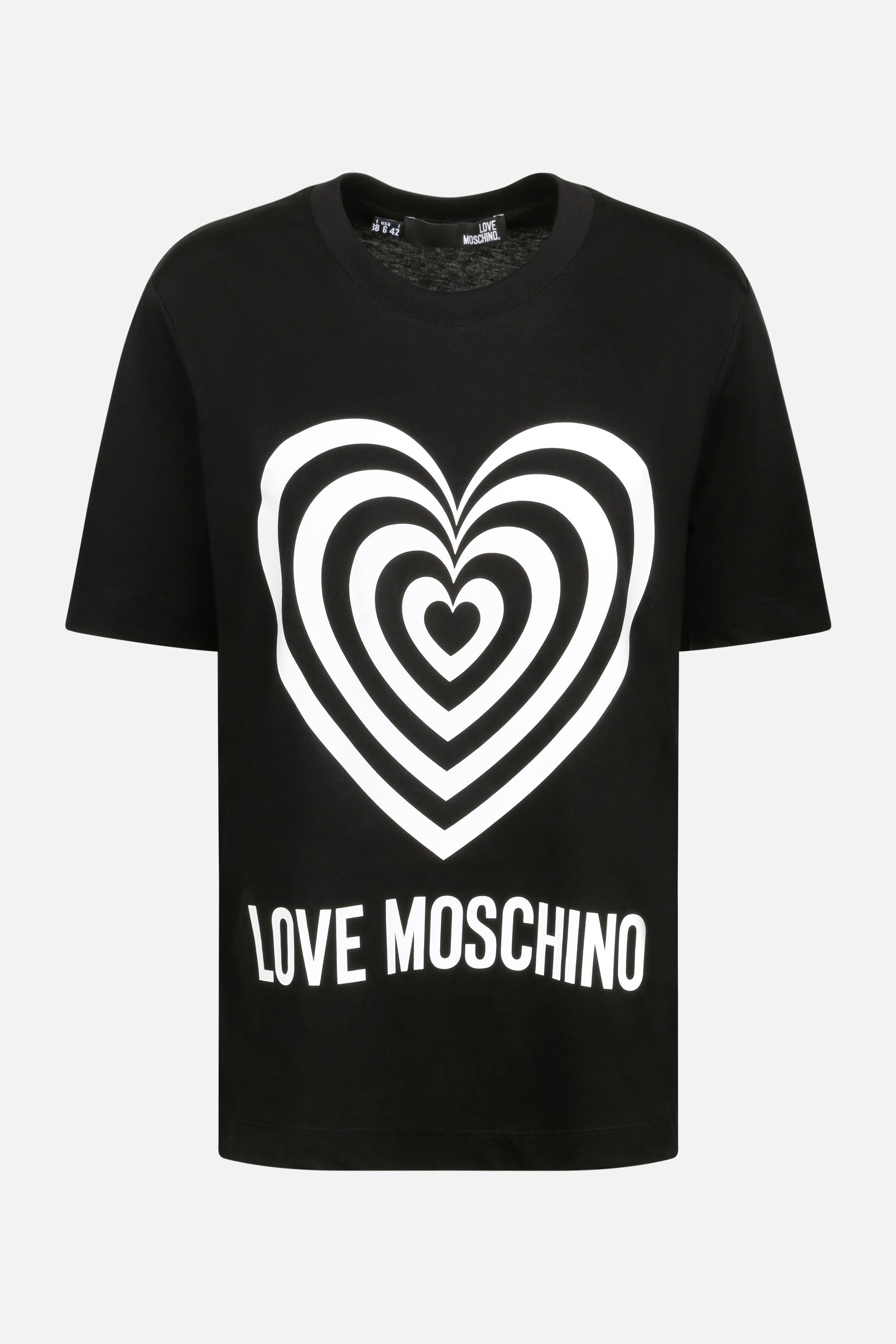Love Moschino T-Shirt Nera con Stampa