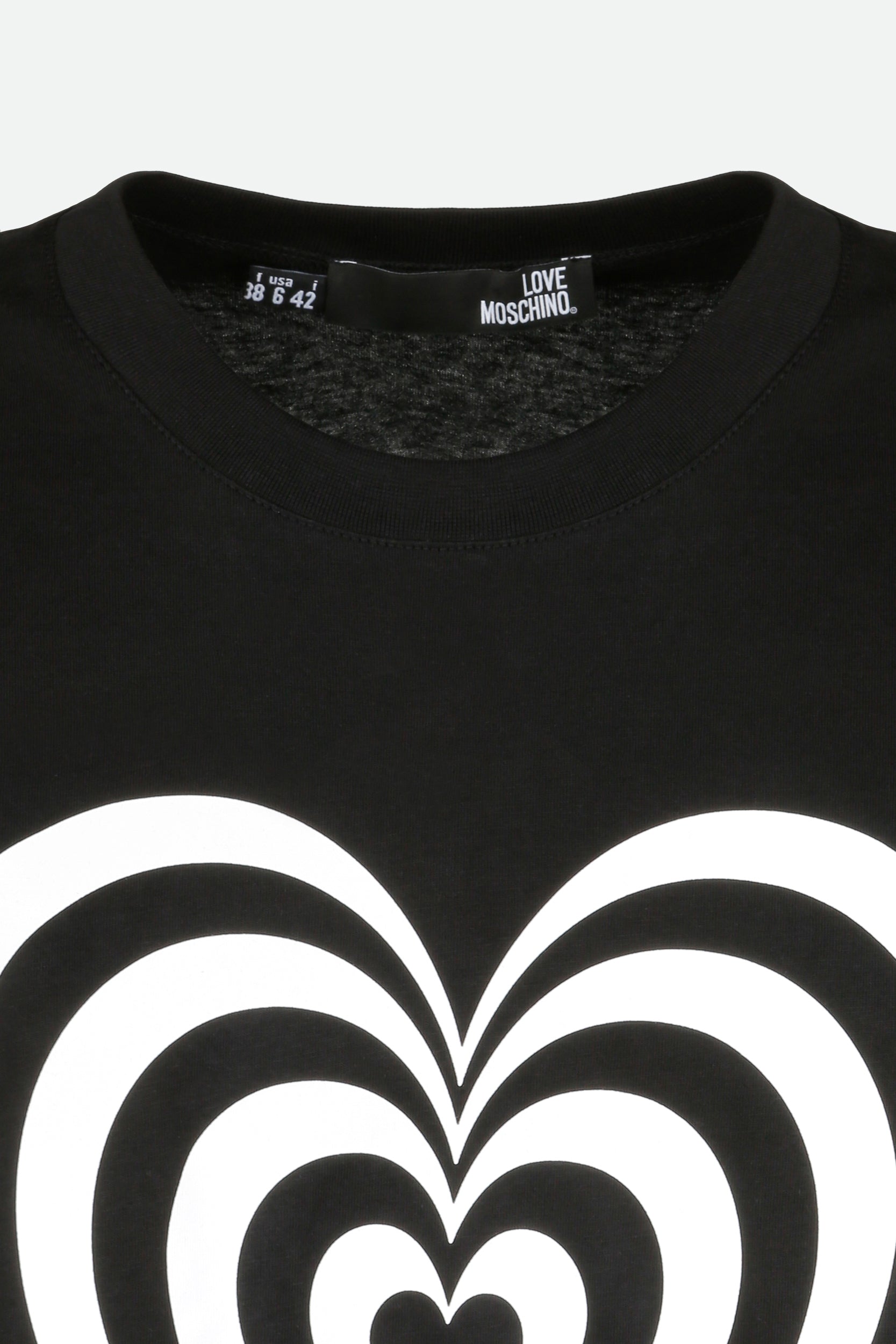 Love Moschino T-Shirt Nera con Stampa