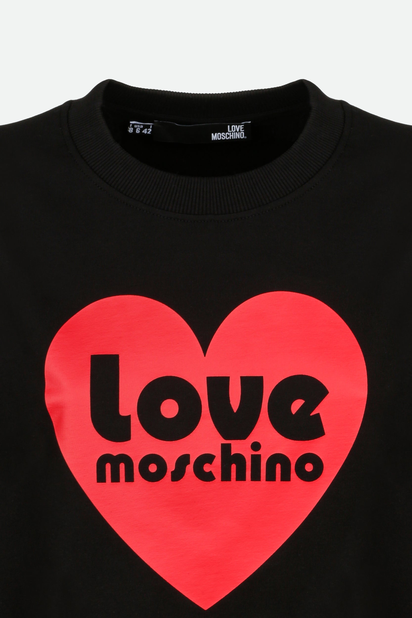 Love Moschino Felpa Nera con Stampa