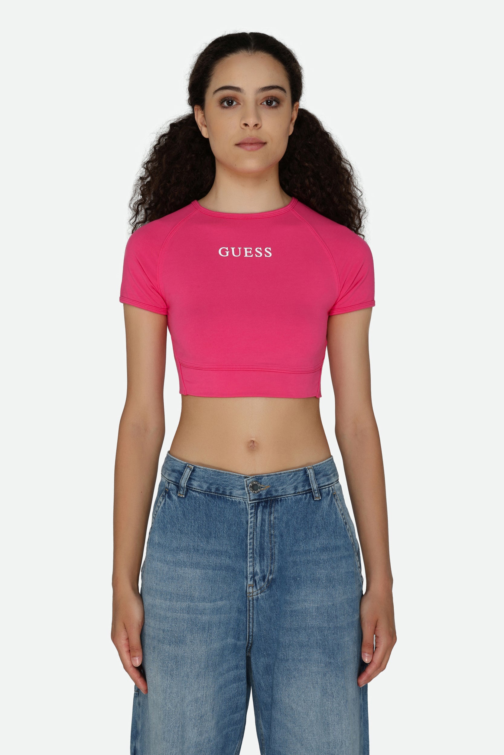Guess T-Shirt Crop Fucsia