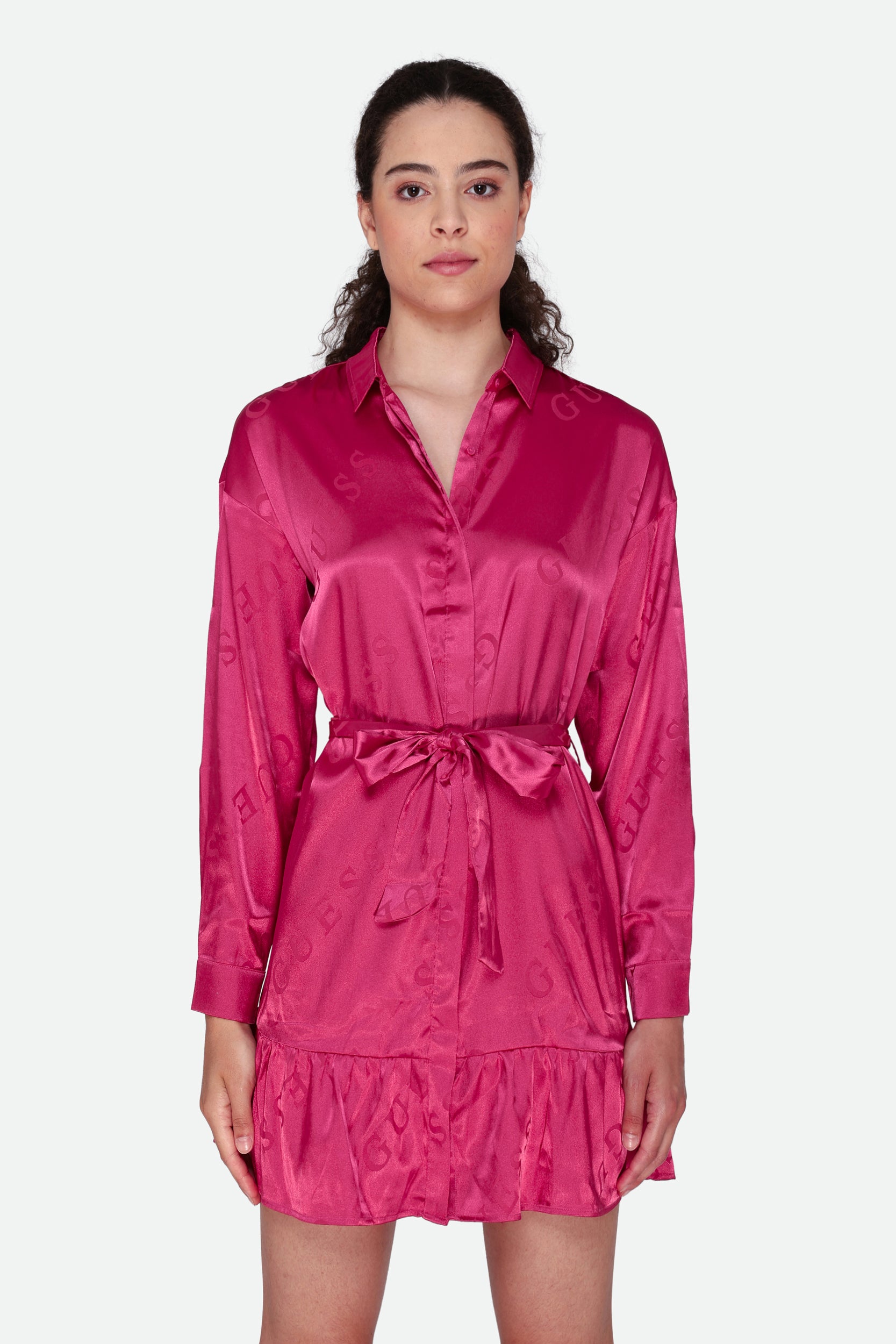 Guess Fuchsia Shirt Dress
