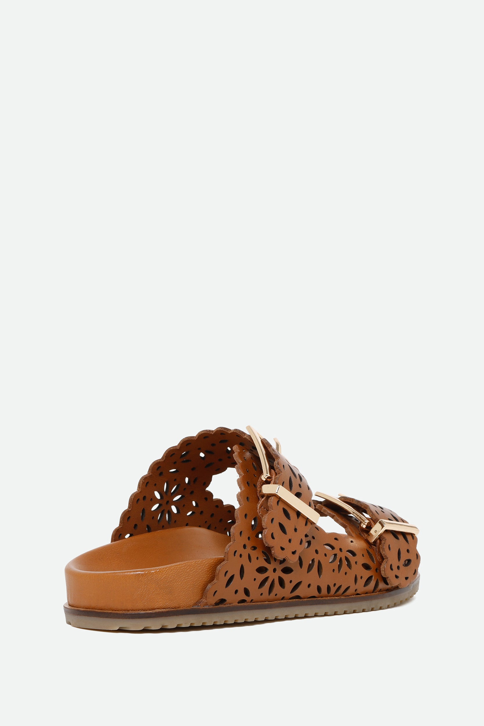 Twinset Sandali Marroni con Trama in Pelle