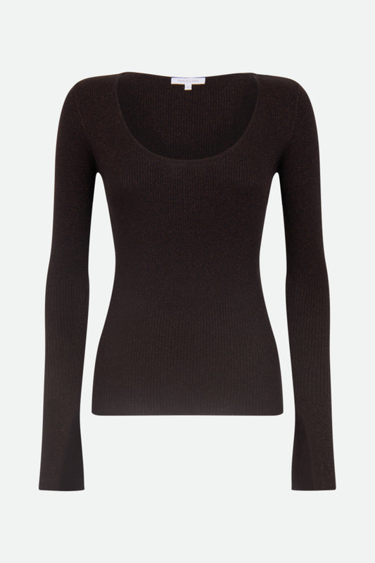 Patrizia Pepe Brown Lurex Sweater