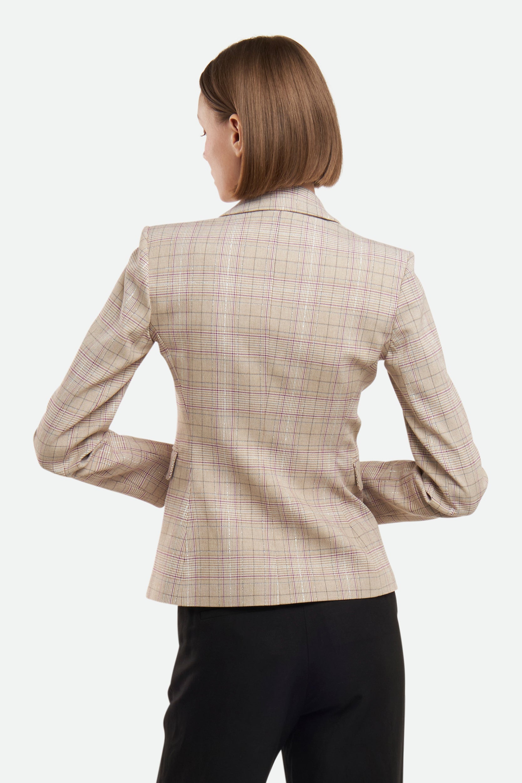 Patrizia Pepe Blazer a Quadri Beige