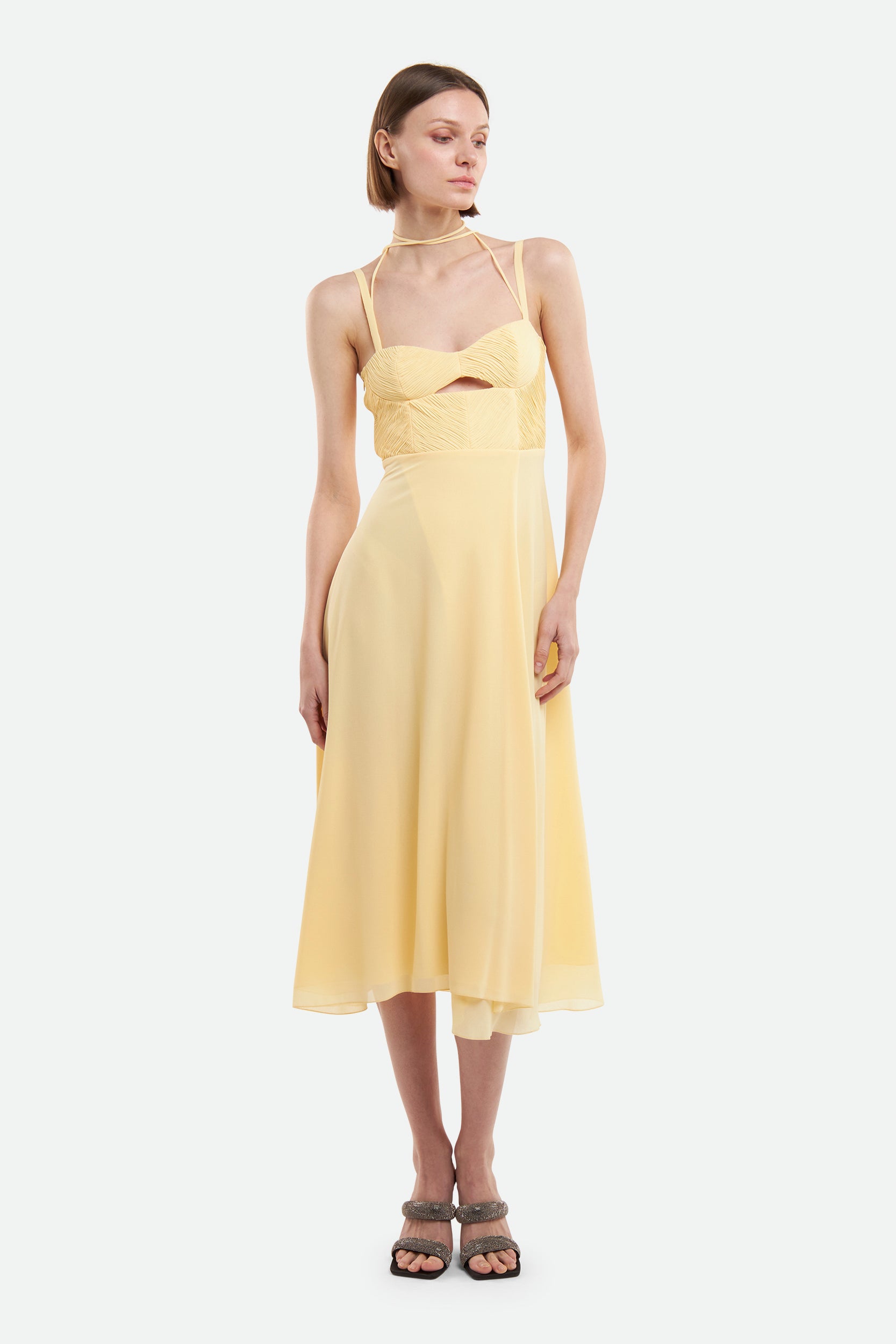 Patrizia Pepe Yellow Midi Dress