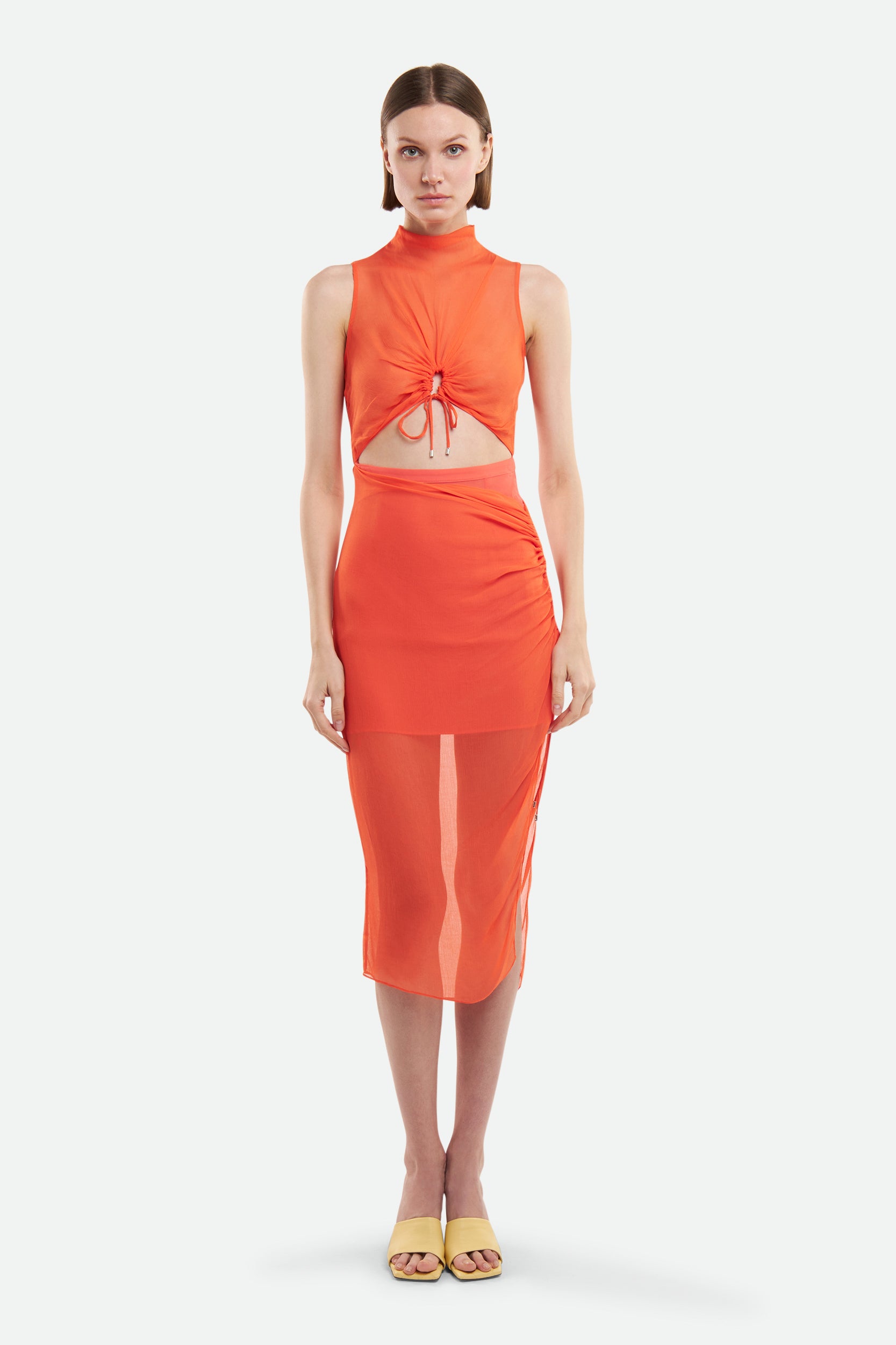 Patrizia Pepe Fluo Orange Dress