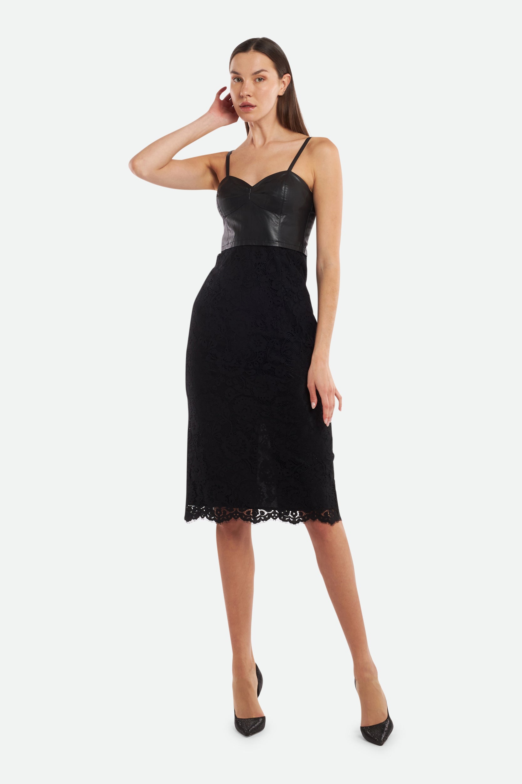 Twinset Black Macramé Sheath Dress