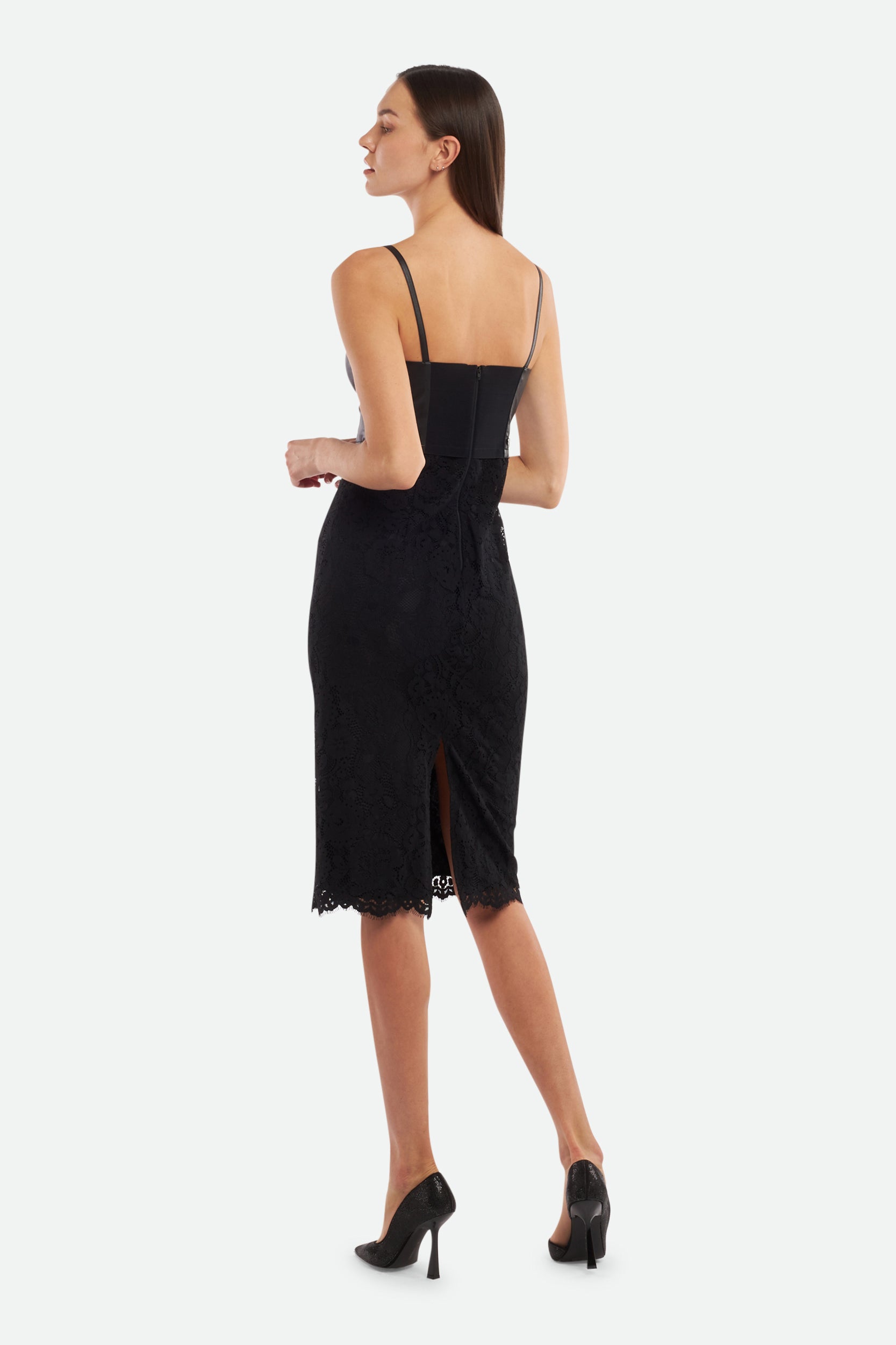 Twinset Abito Tubino Nero Macramé