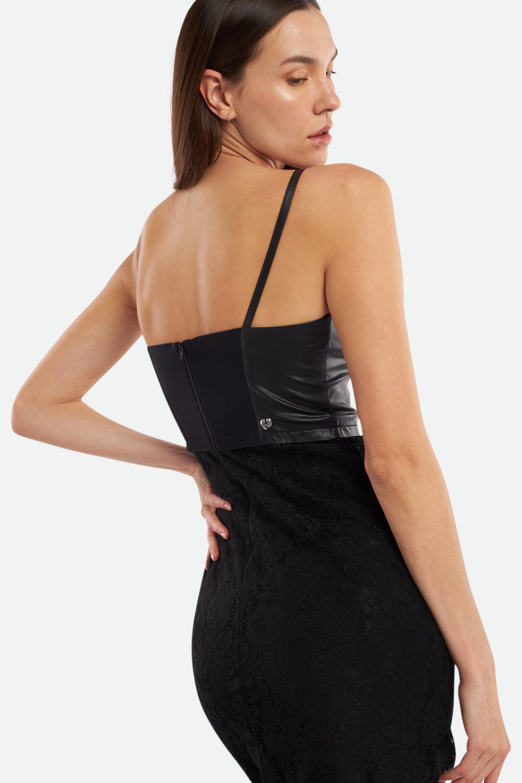 Twinset Abito Tubino Nero Macramé
