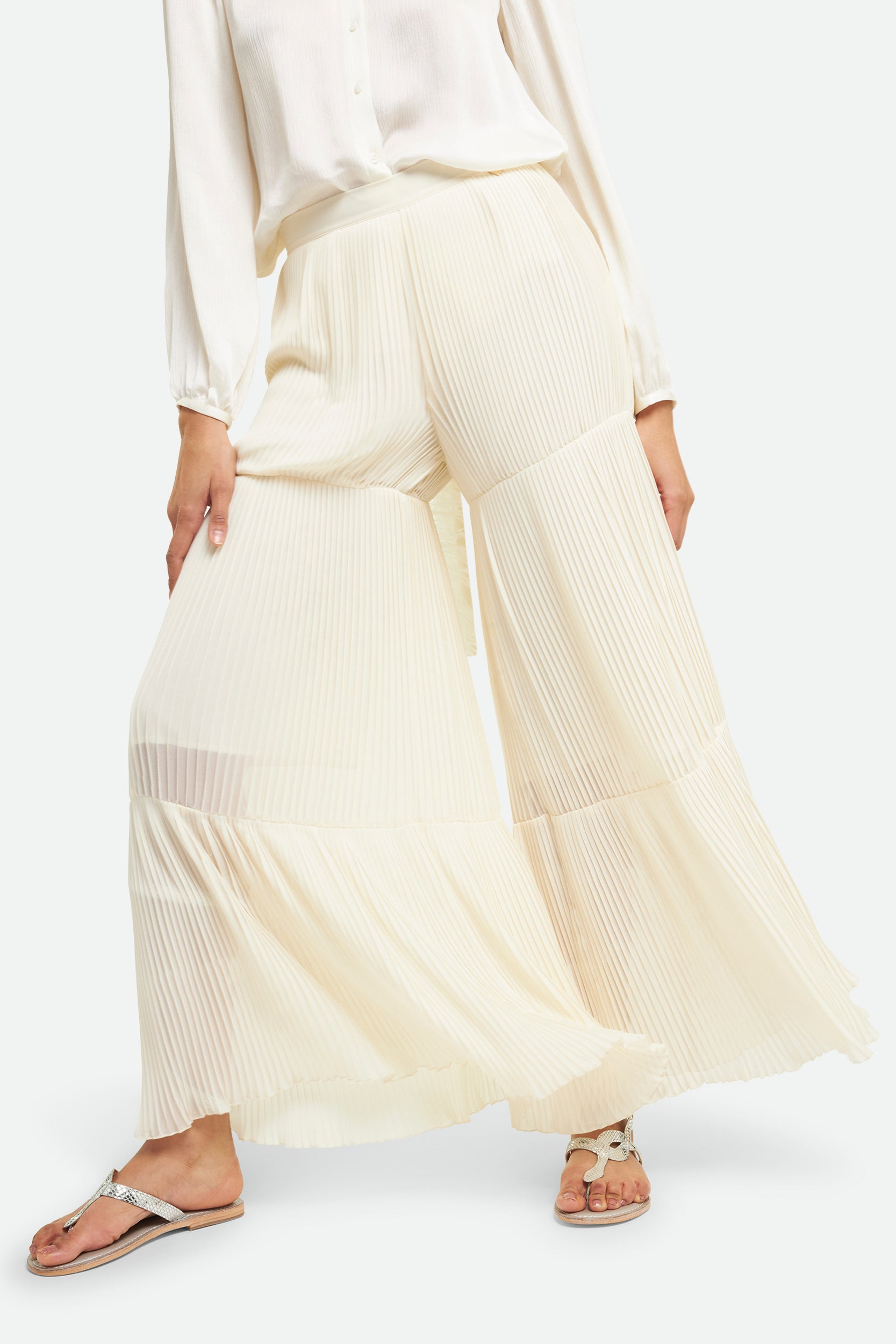 Twinset White Georgette Trousers