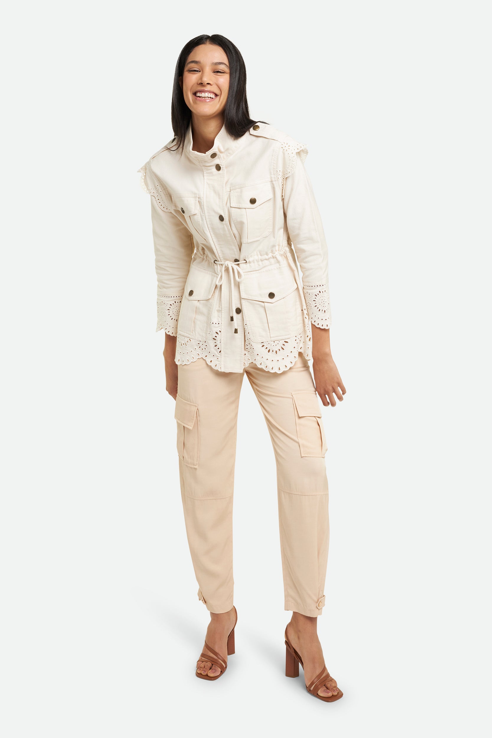 Twinset Giacca in Canvas Bianca