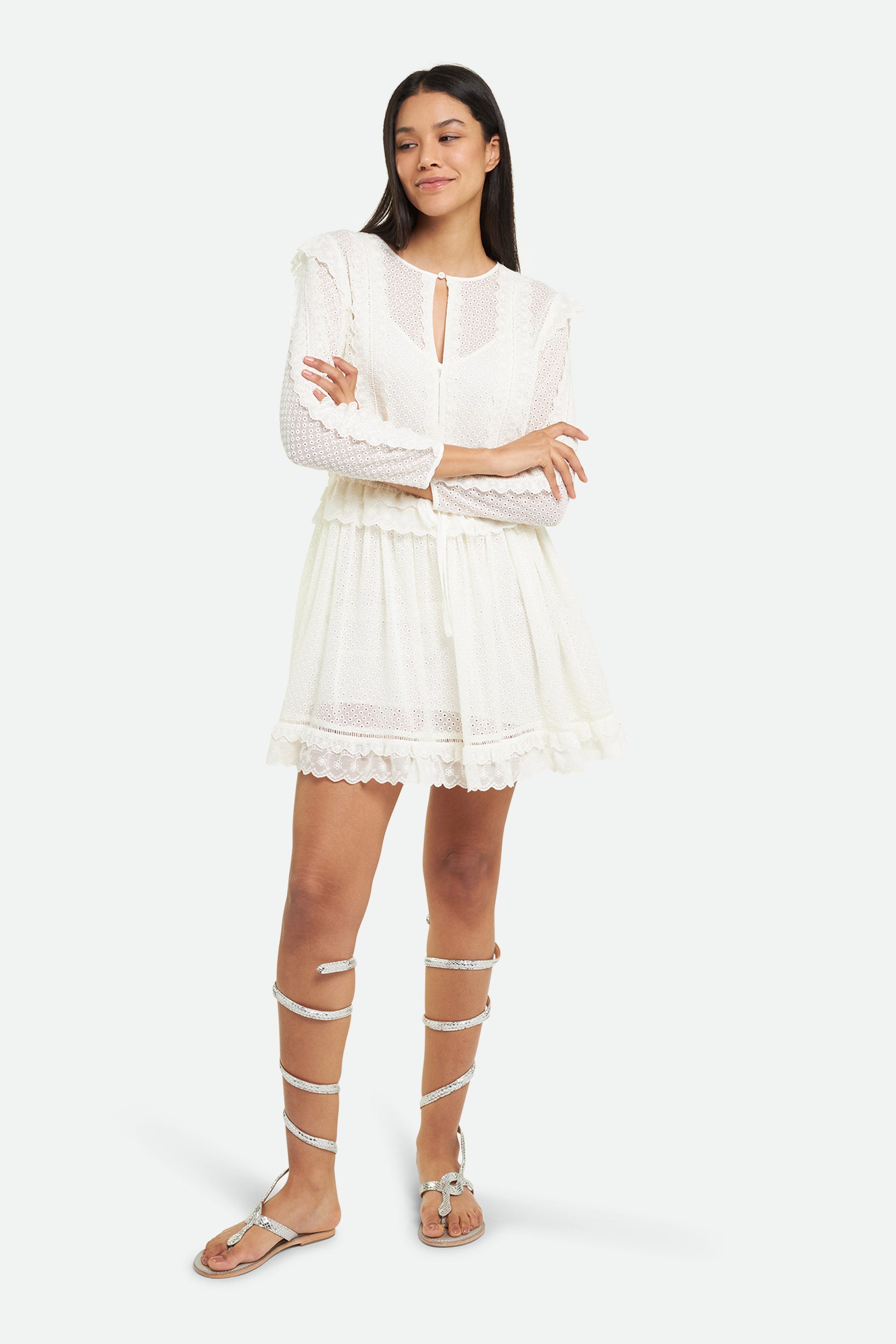 Twinset White Embroidered Dress