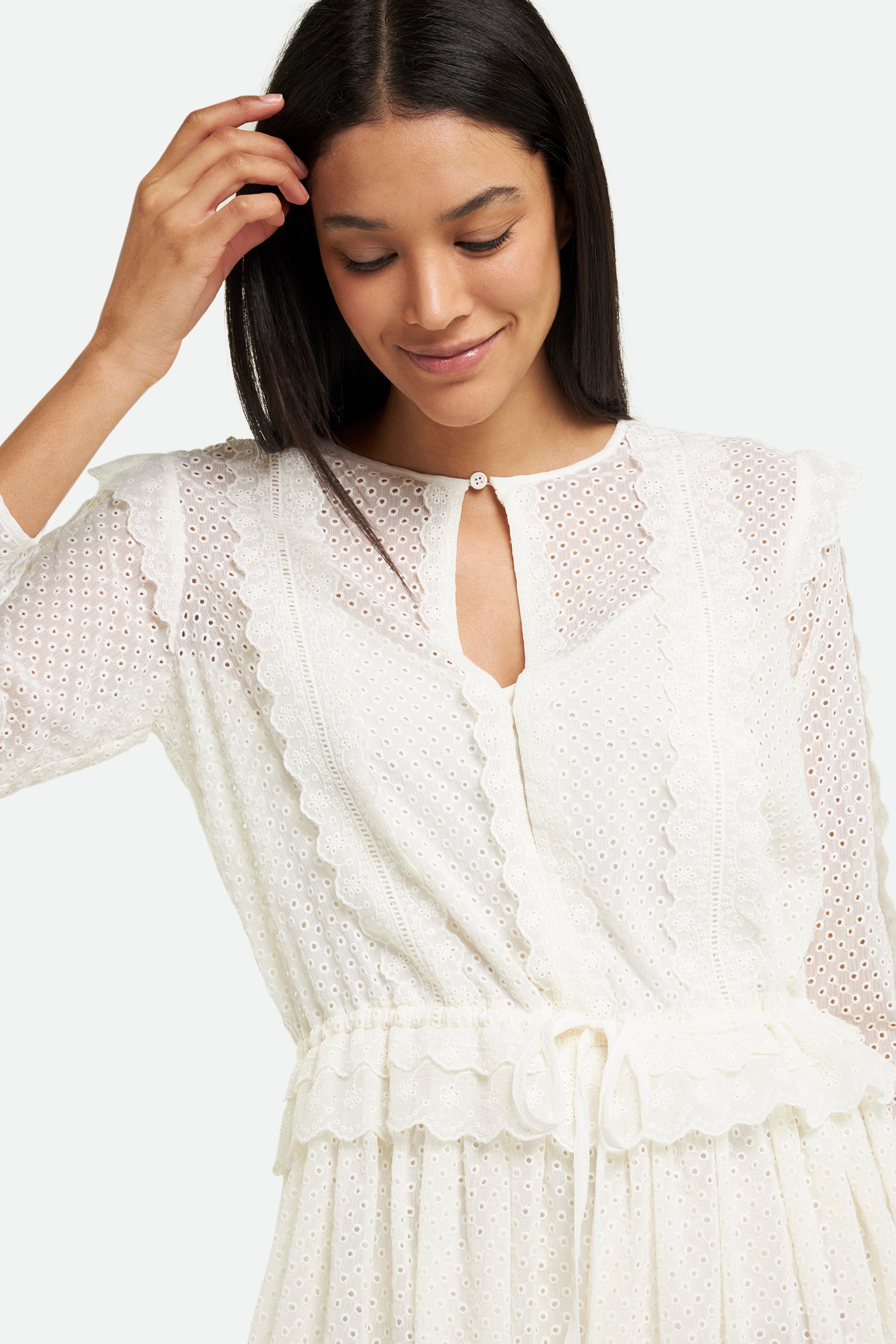 Twinset White Embroidered Dress