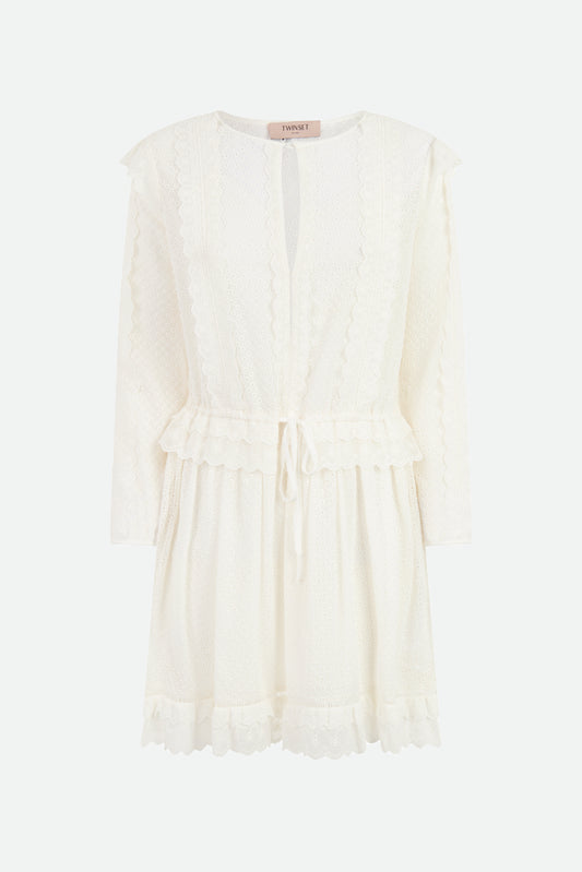 Twinset White Embroidered Dress