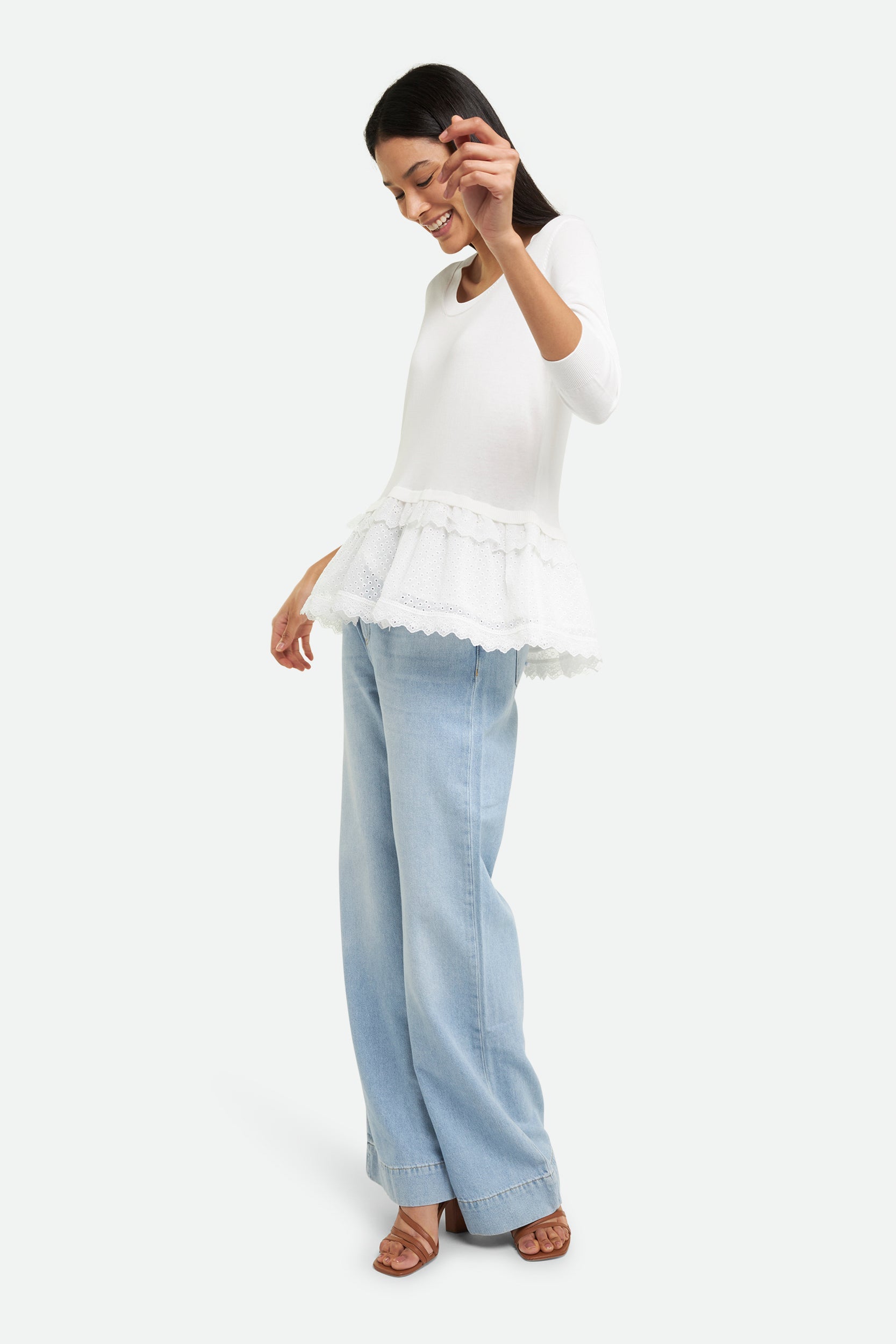 Twinset Maglia Sangallo Bianca