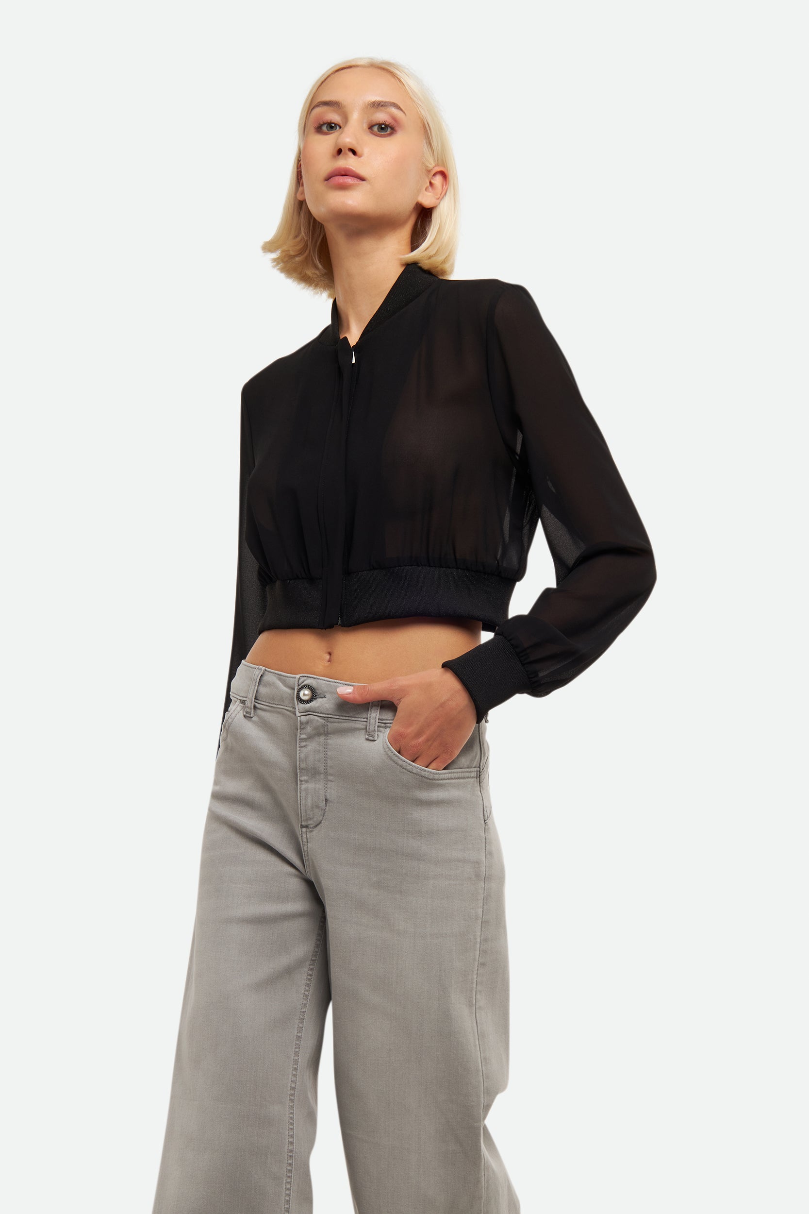 Liu Jo Black Transparent Sweatshirt