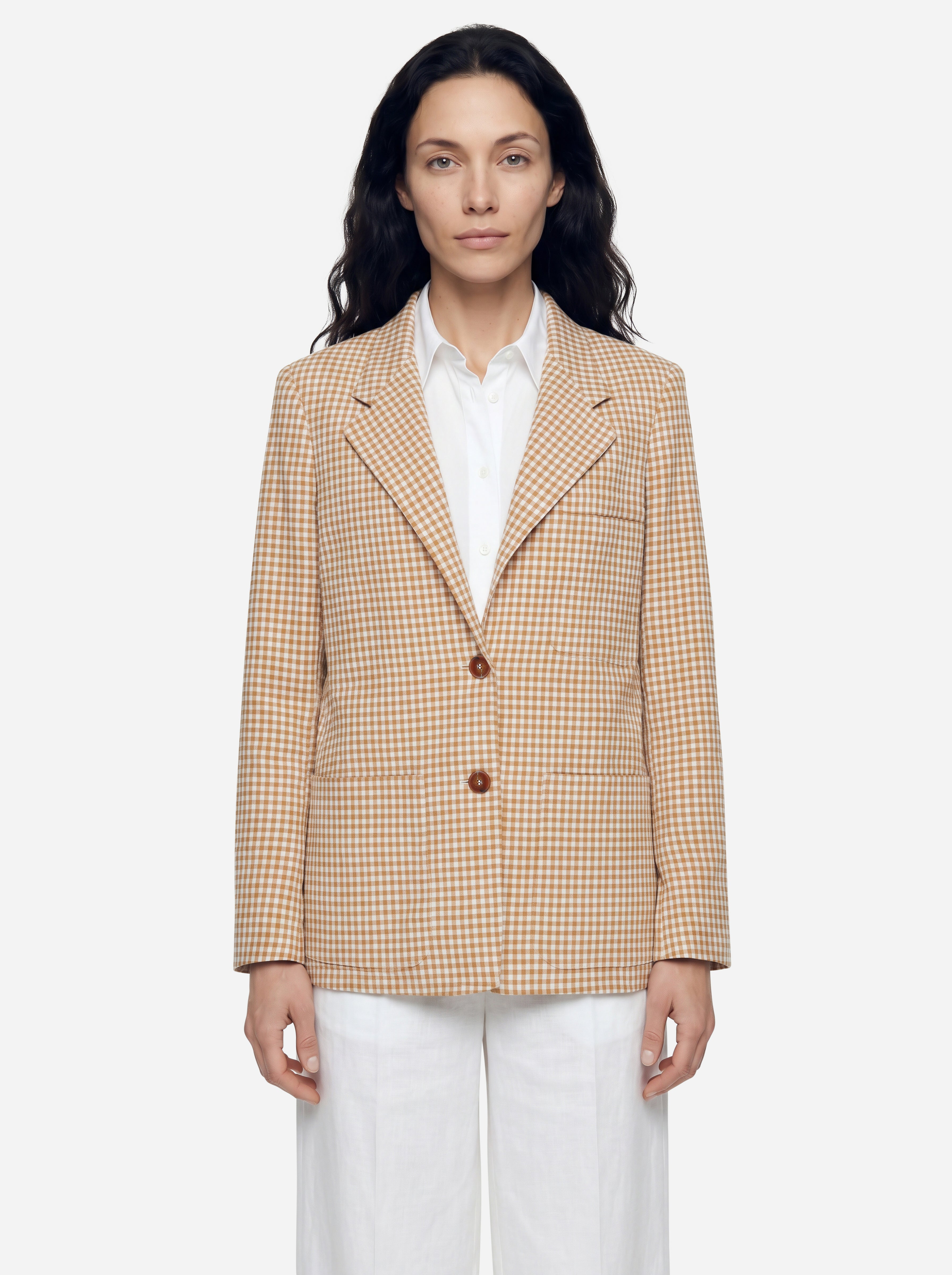 Alysi Blazer Checkered Curry