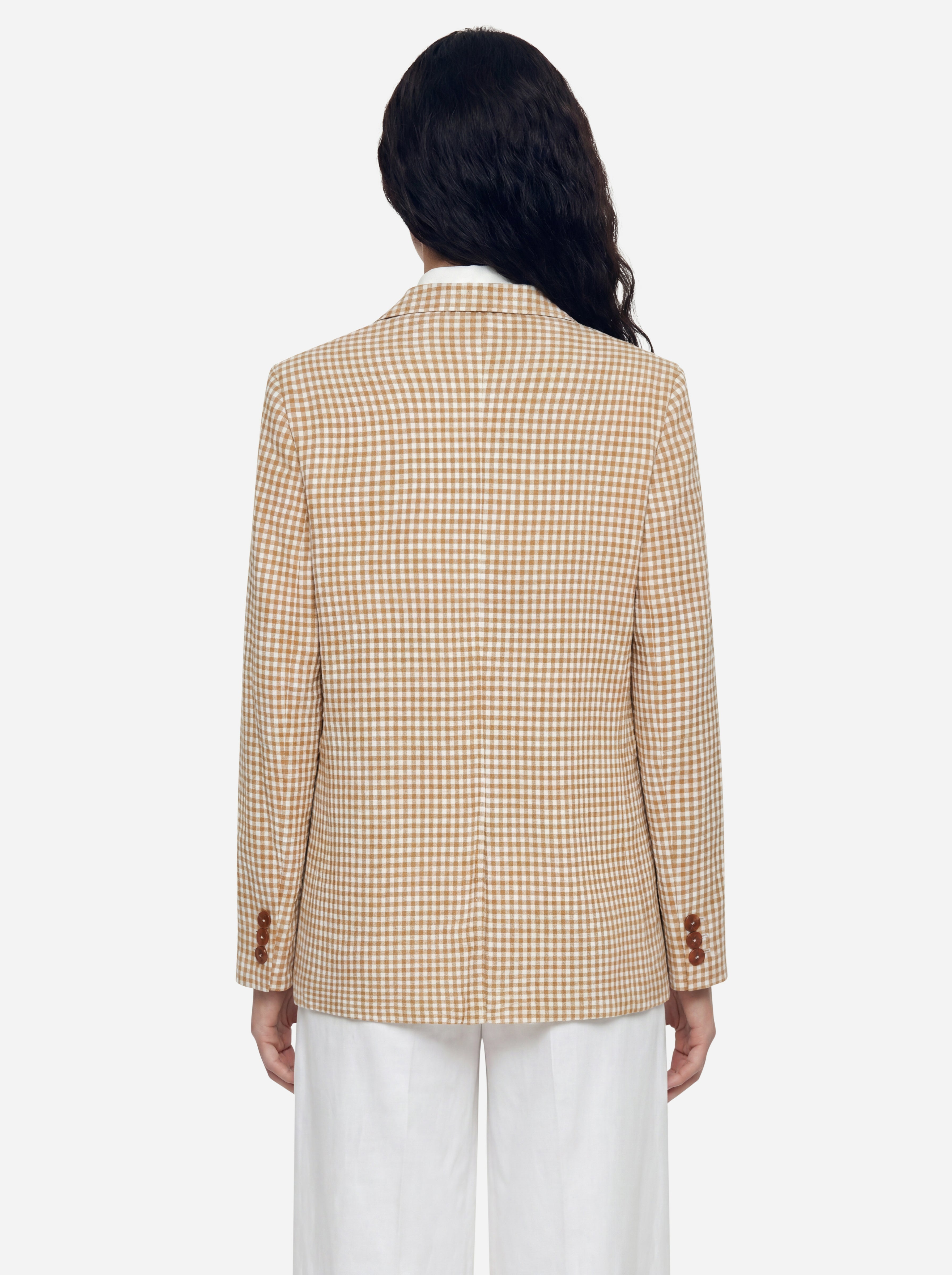 Alysi Blazer Checkered Curry