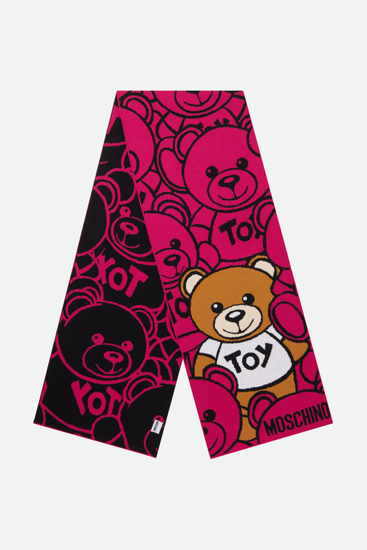 Moschino Sciarpa in Lana Rosa