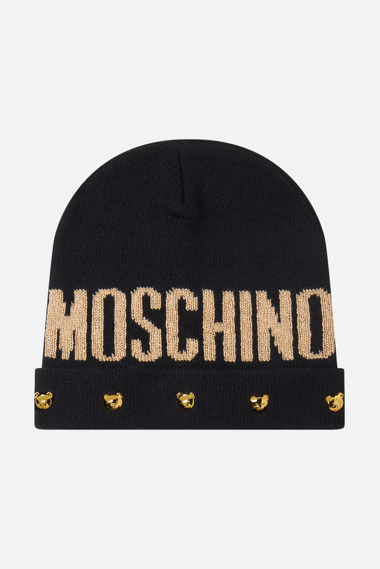 Moschino Cappello Nero in Lana