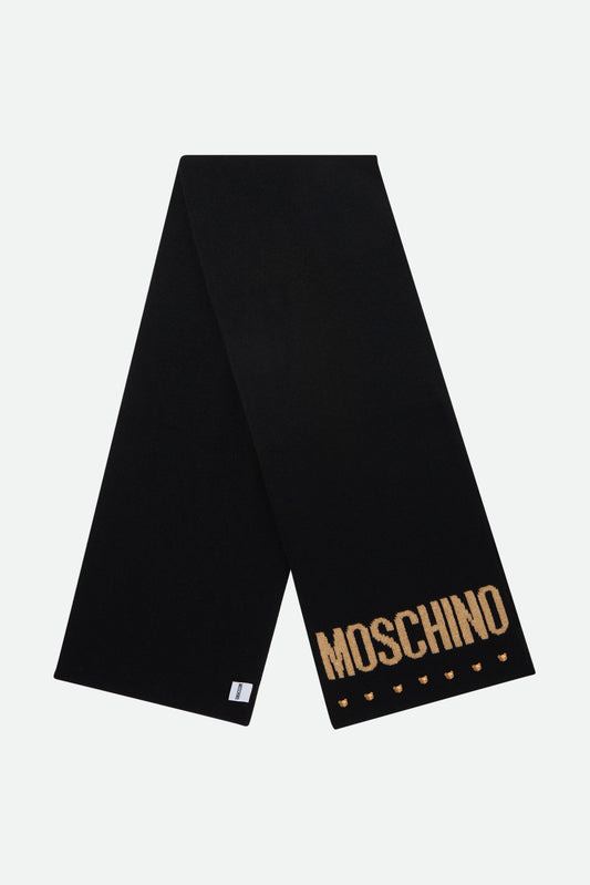 Moschino Sciarpa in Lana Nera