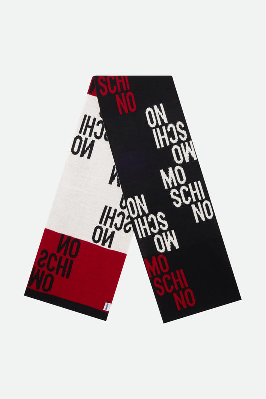 Moschino Sciarpa Nera con Logo