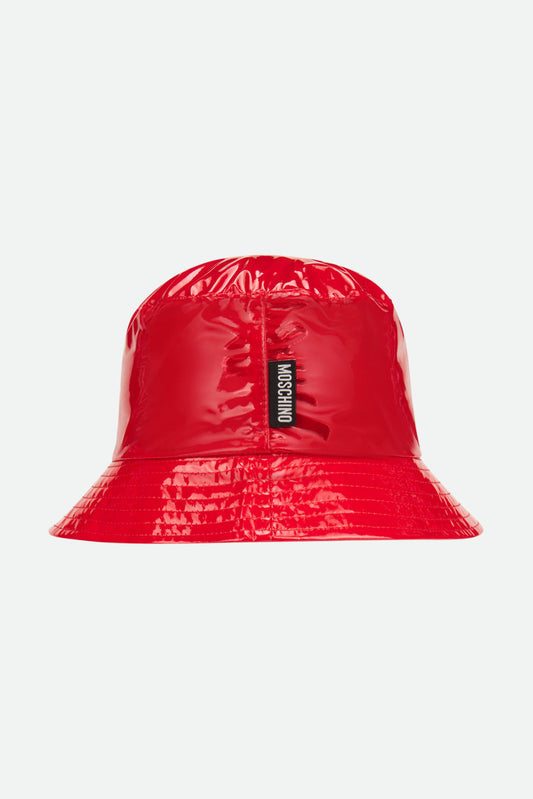 Moschino Cappello in Vinile Rosso