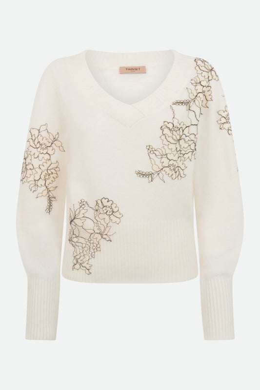 Twinset Pull in Maglia Bianco