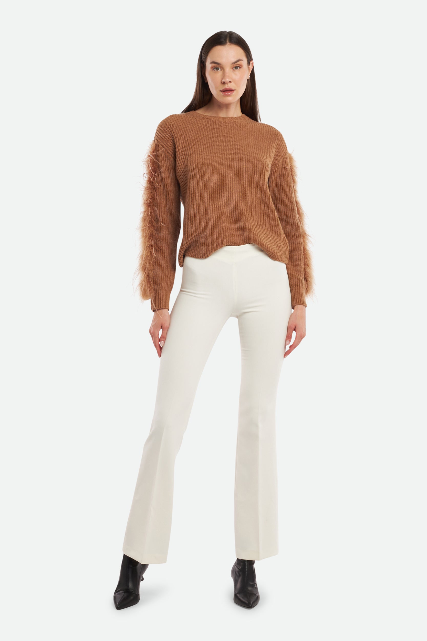 Twinset Pantalone Vita Alta Bianco