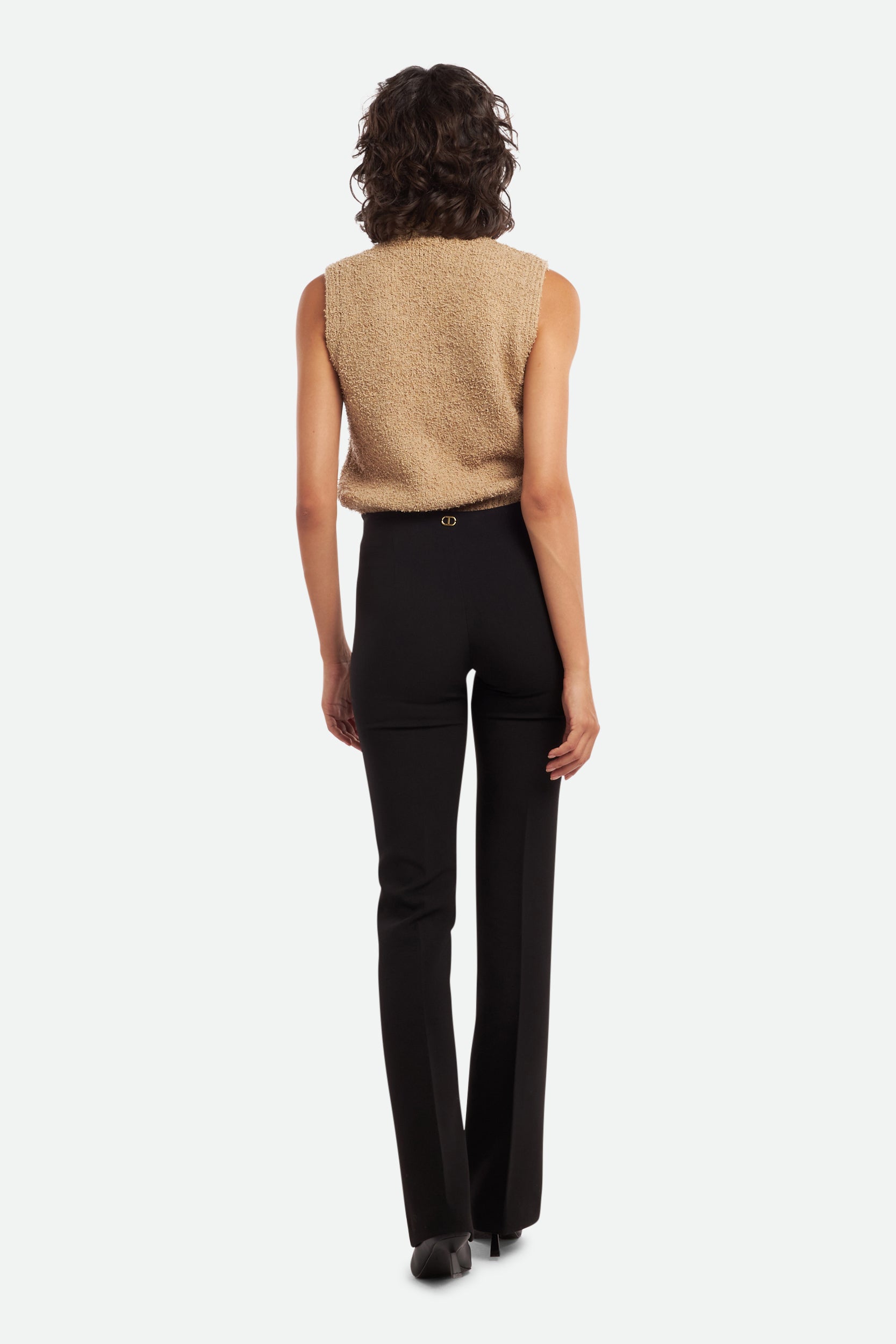 Twinset Pantalone Vita Alta Tecno Nero