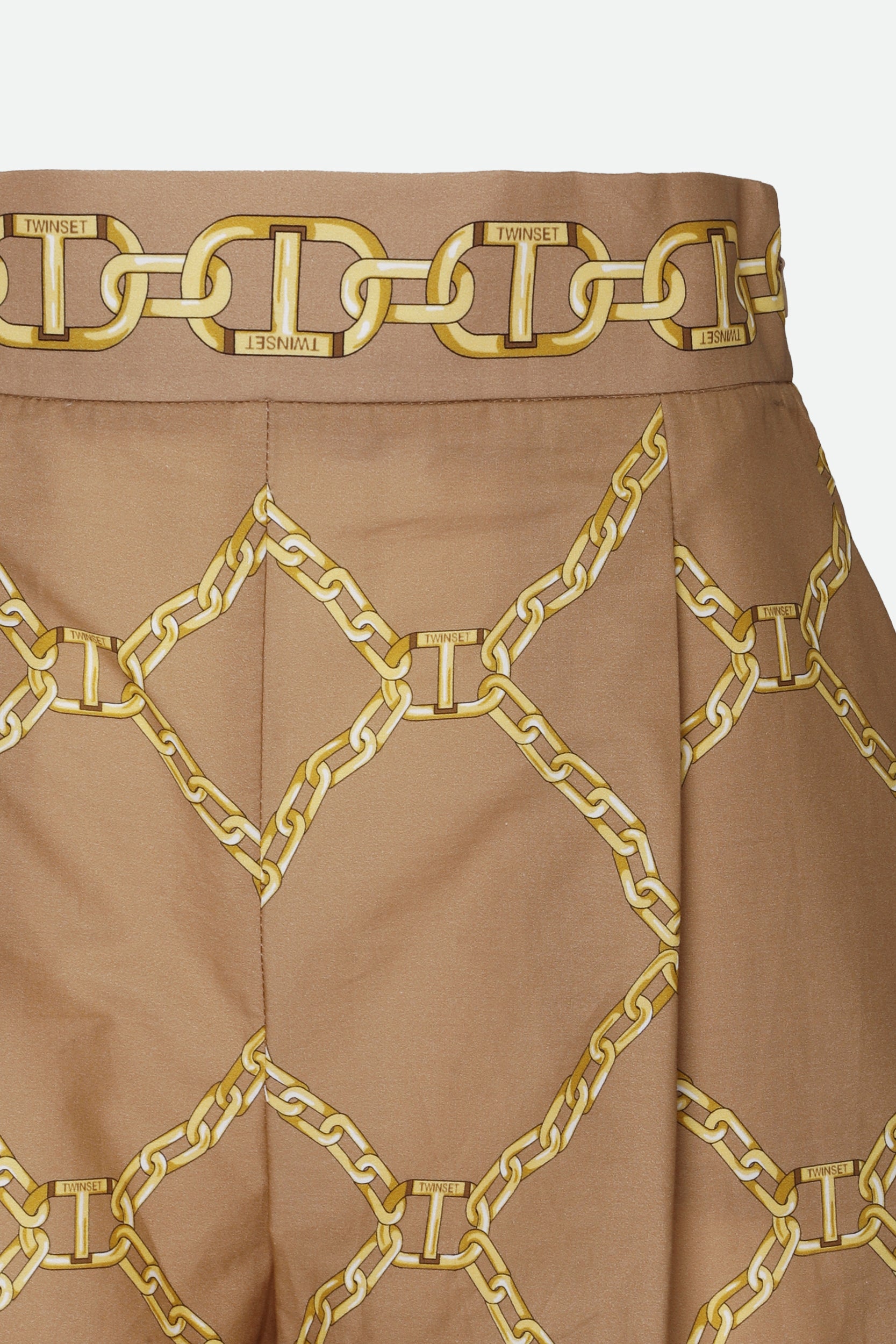 Twinset Pantaloncini Logati Marroni