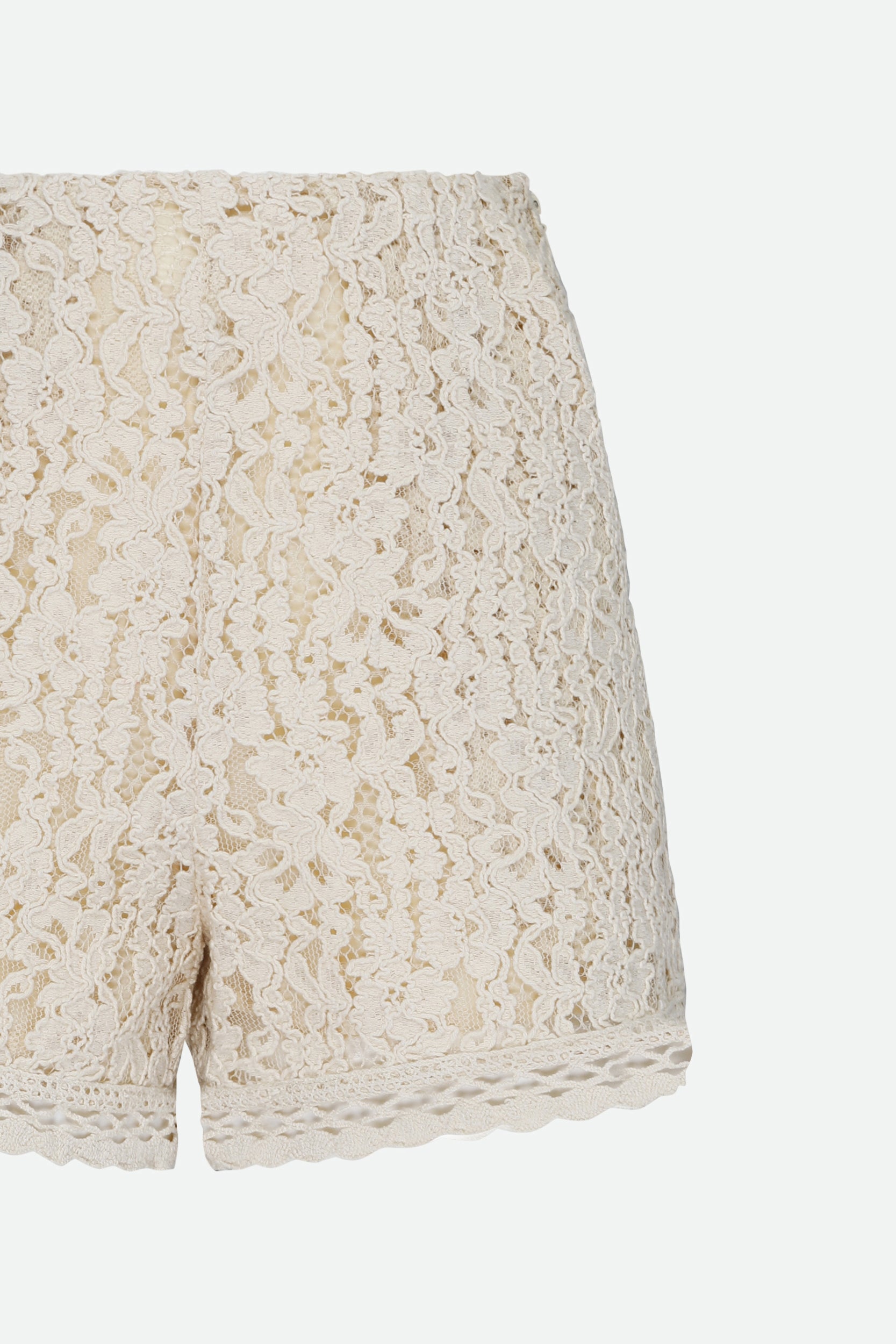 Twinset Pantaloncino Pizzo Bianco