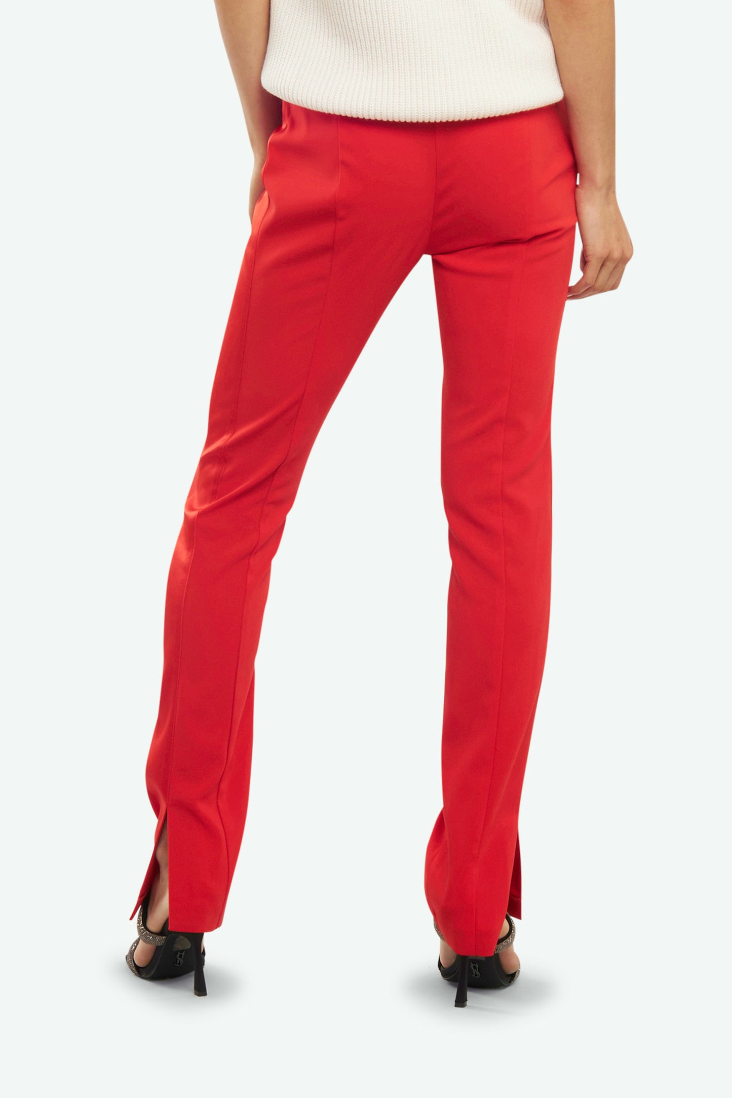 Patrizia Pepe Slim Fit Trousers Red