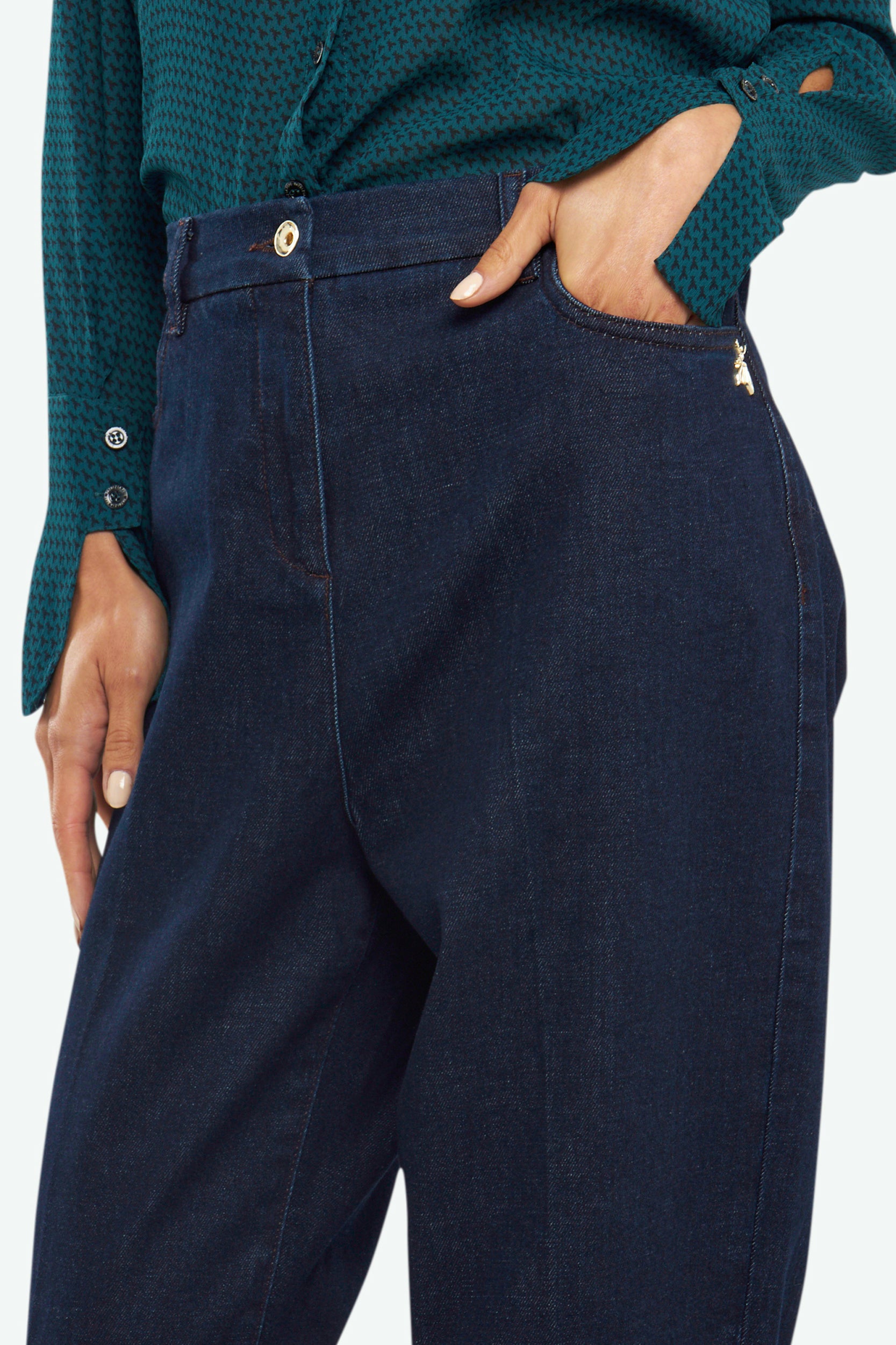 Patrizia Pepe Pantalone High Rise Blue