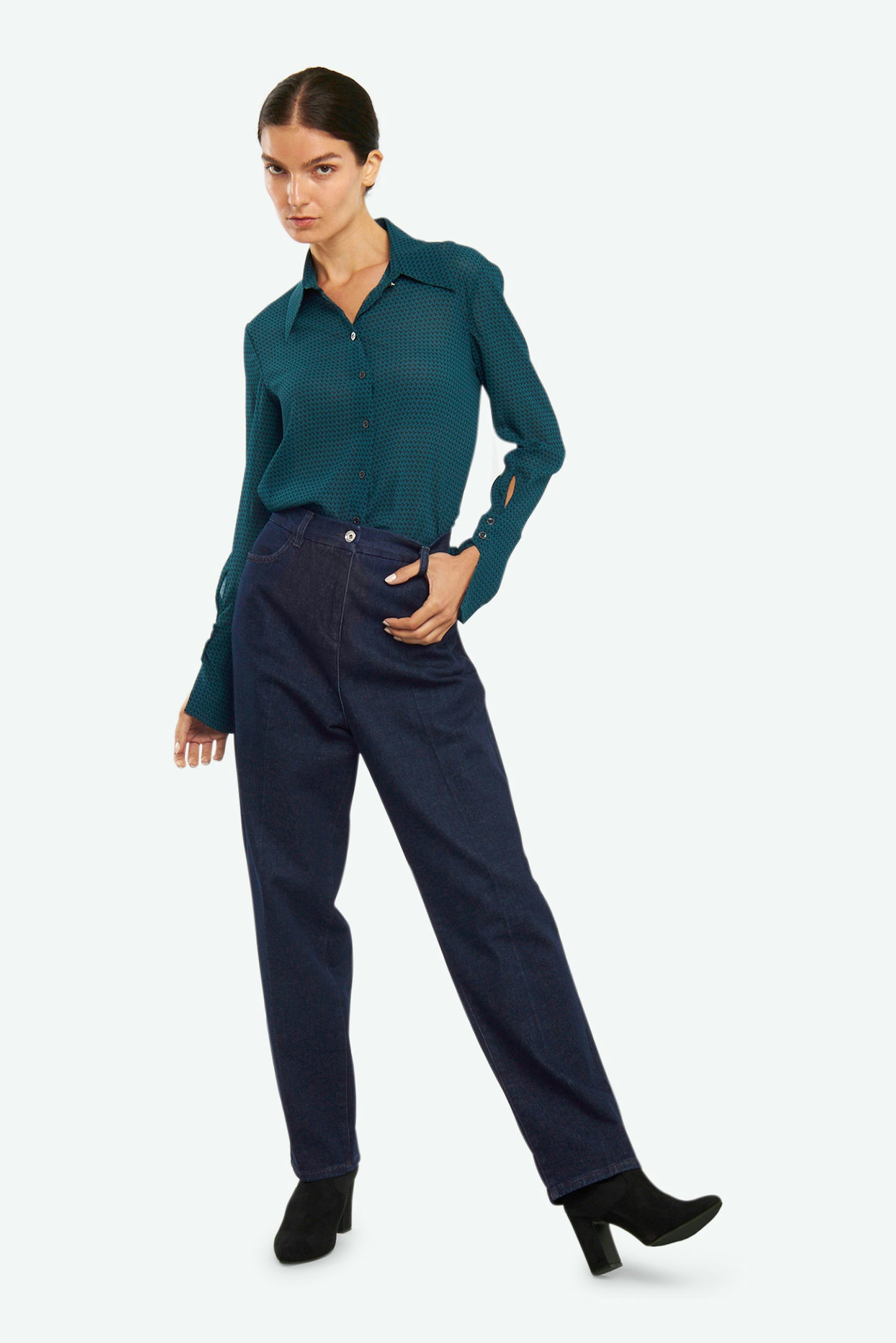 Patrizia Pepe Pantalone High Rise Blue