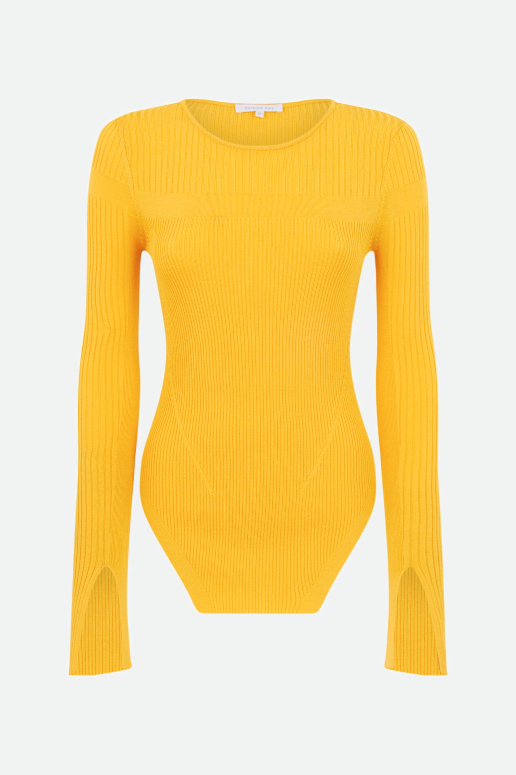 Patrizia Pepe Yellow Ribbed Sweater