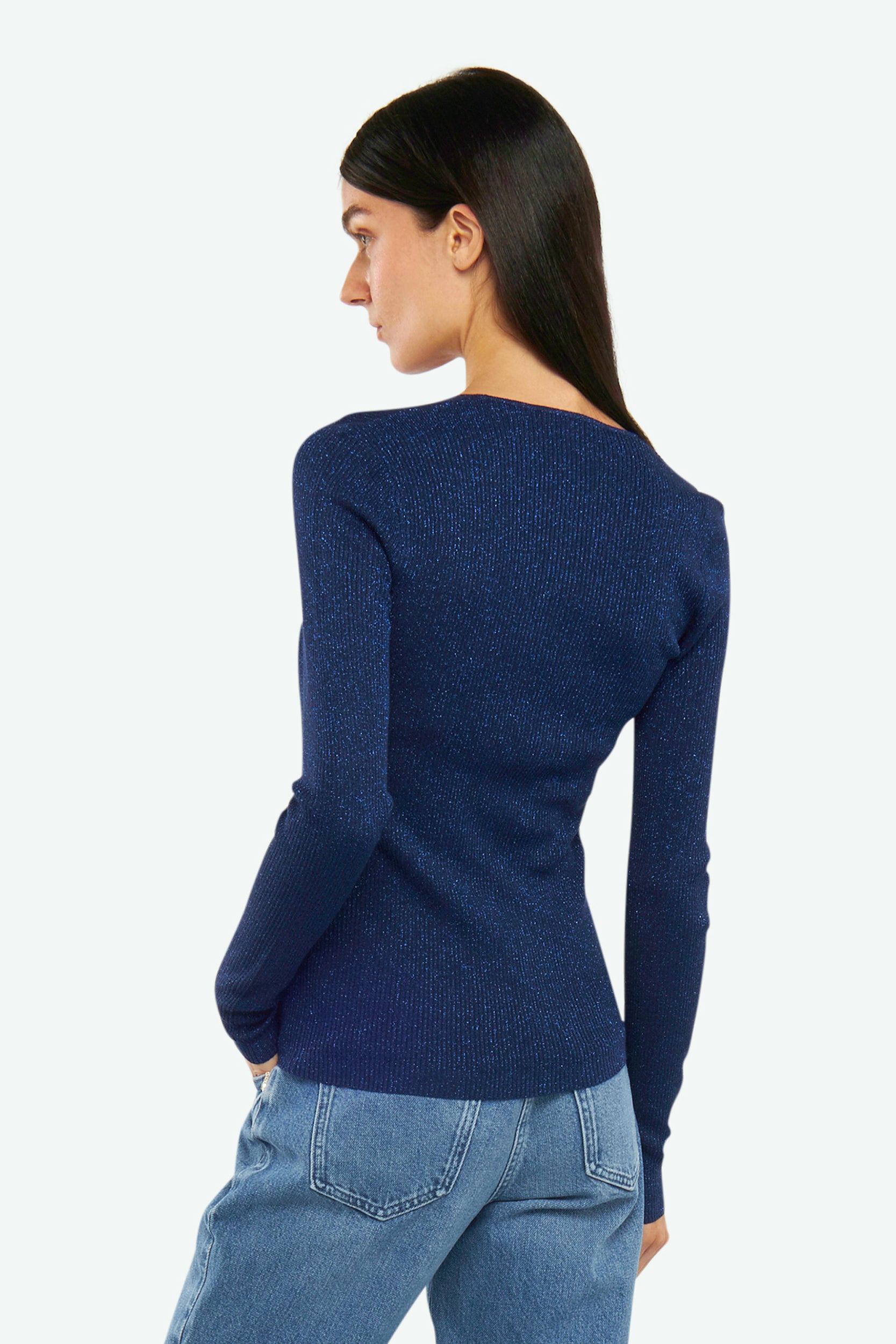 Patrizia Pepe Navy Lurex sweater