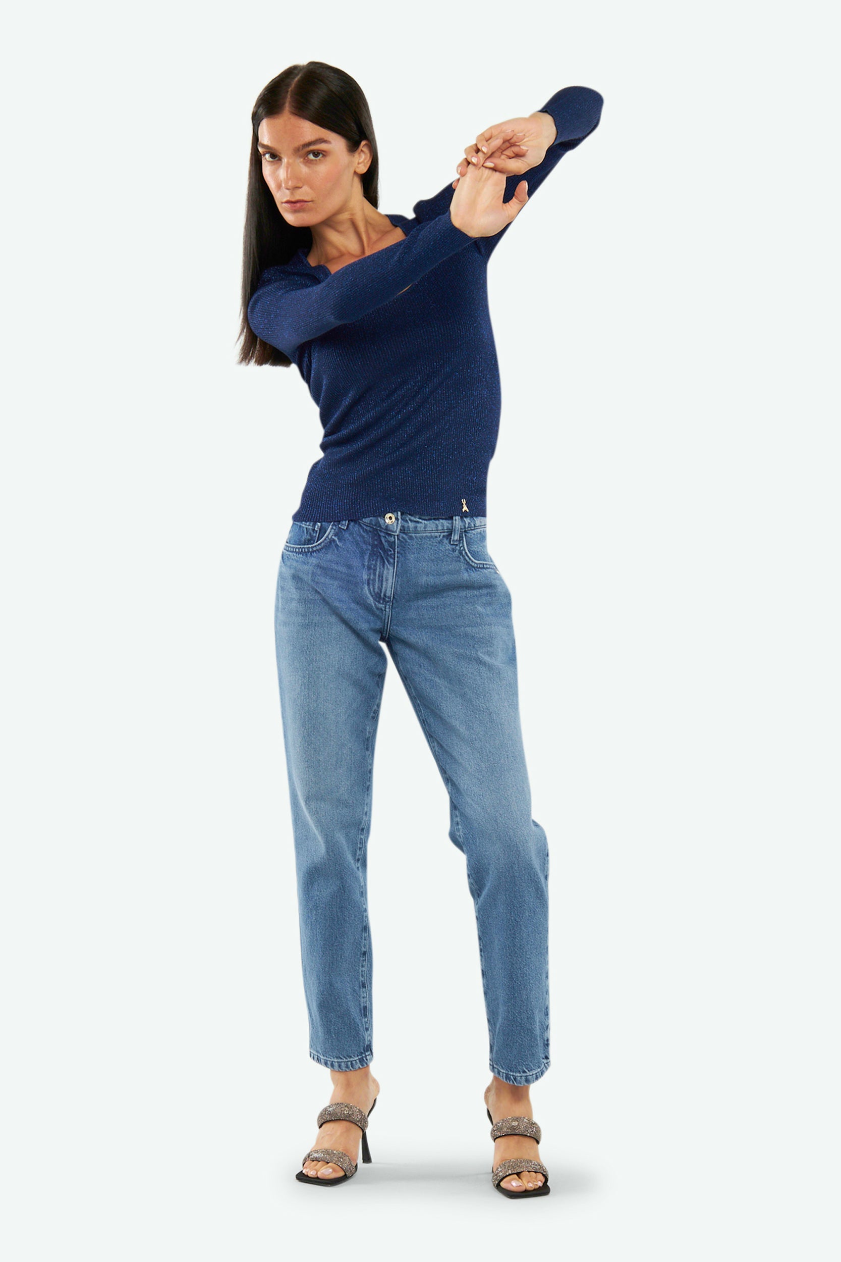 Patrizia Pepe Navy Lurex sweater