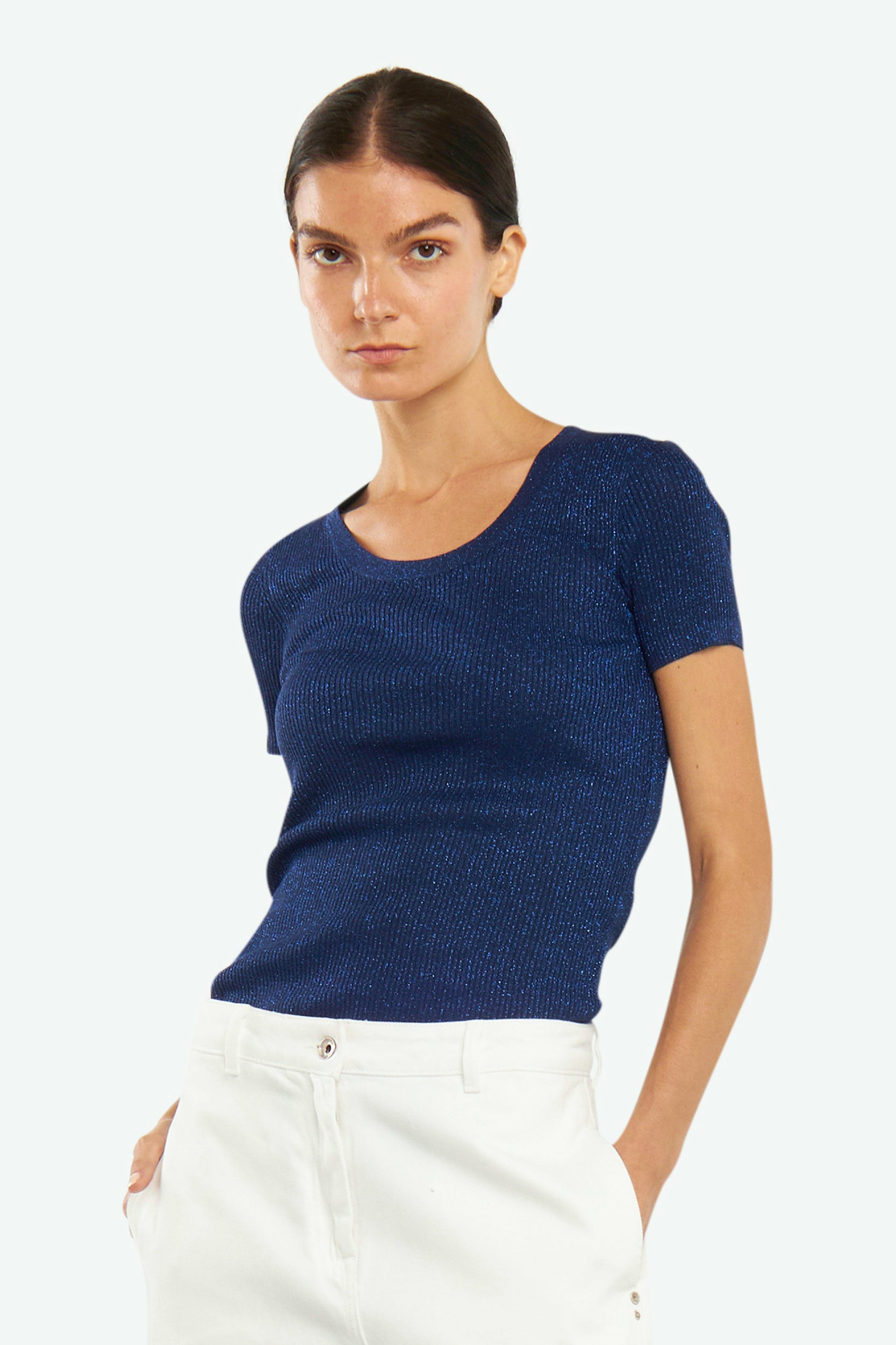 Patrizia Pepe Maglia in Lurex Navy