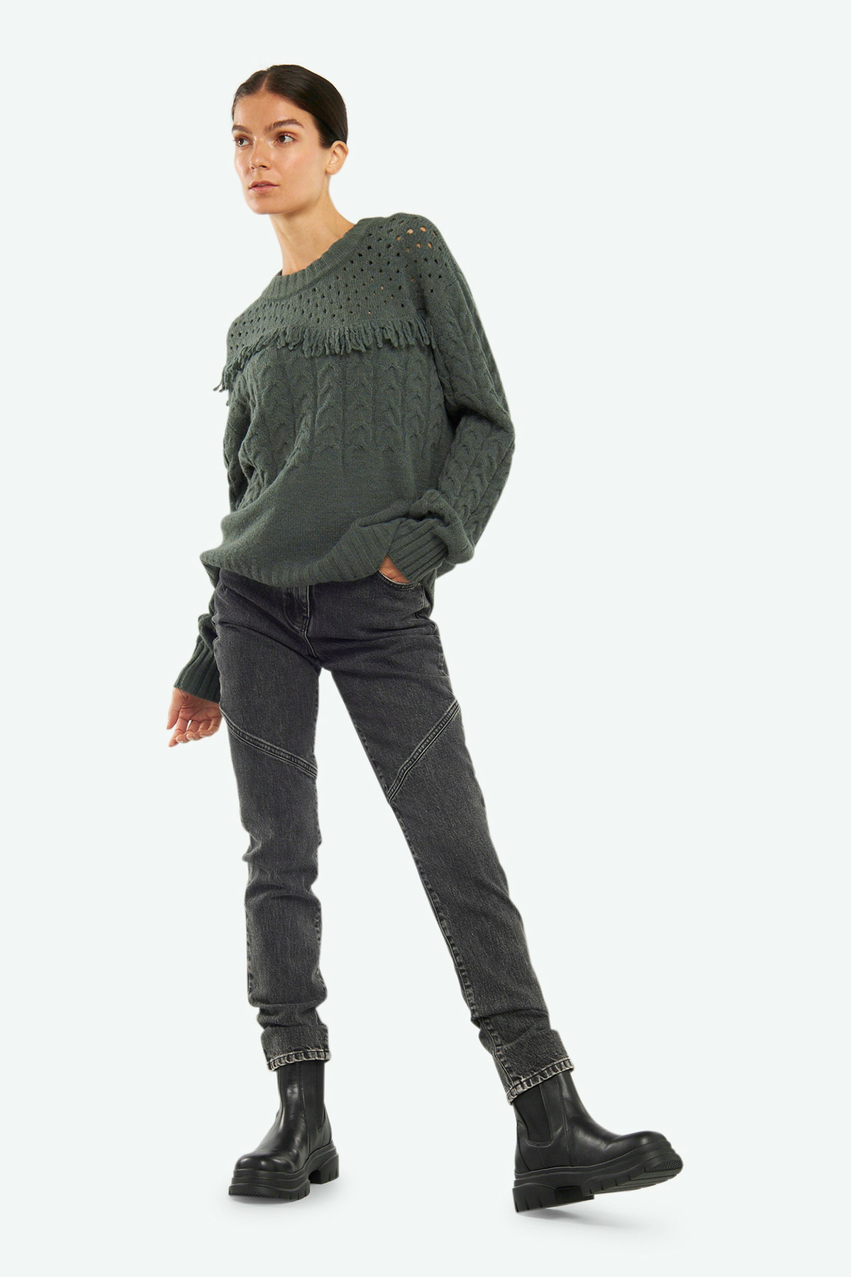 Patrizia Pepe Maglione con Frange Verde