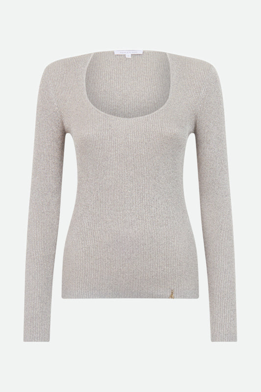 Patrizia Pepe Gray Lurex Sweater